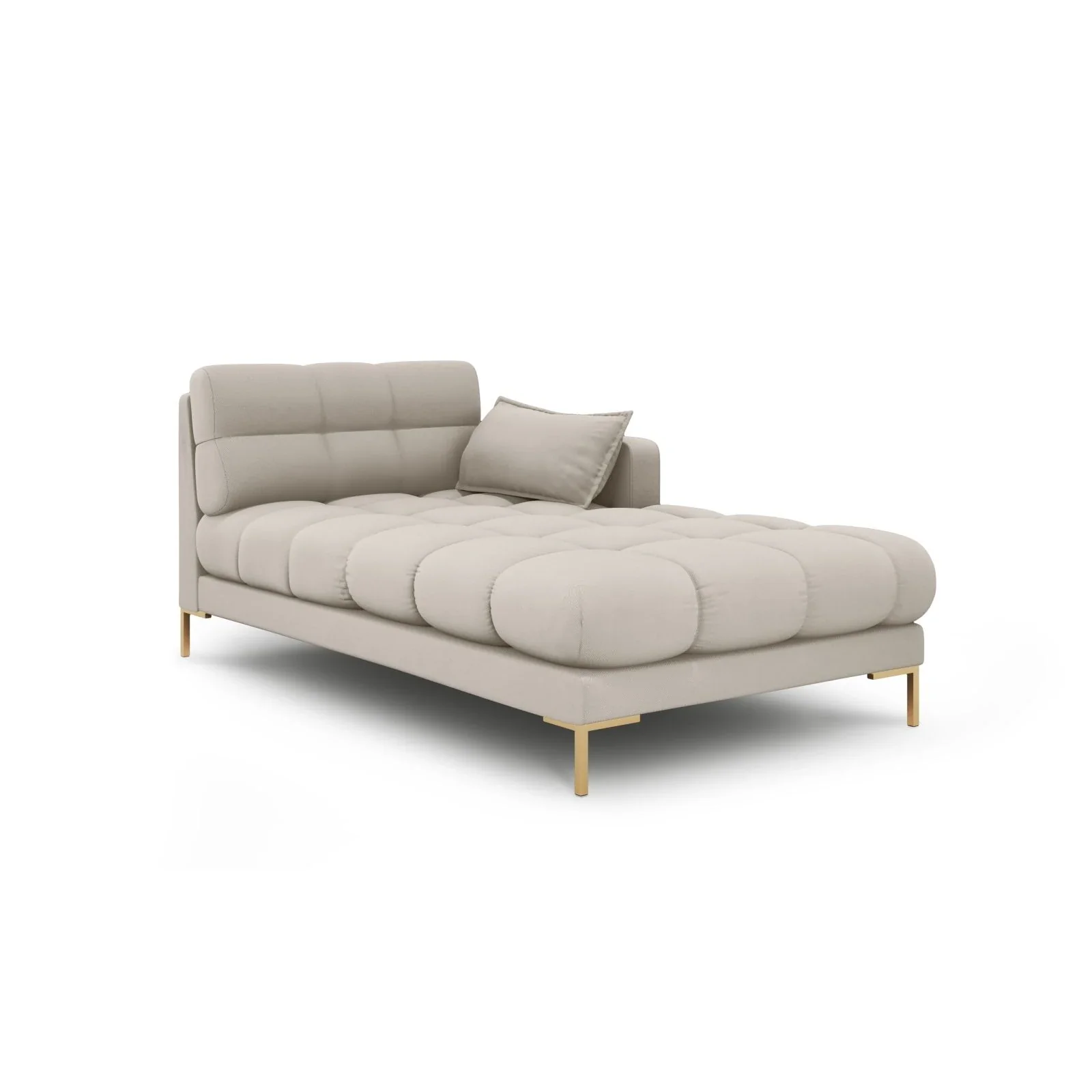 Mamaia 2-Sitzer Chaiselongue Rechte Seite, Beine Goldmetall, mit Bezug aus Samt oder Strukturstoff, 185x102 cm - Image 5