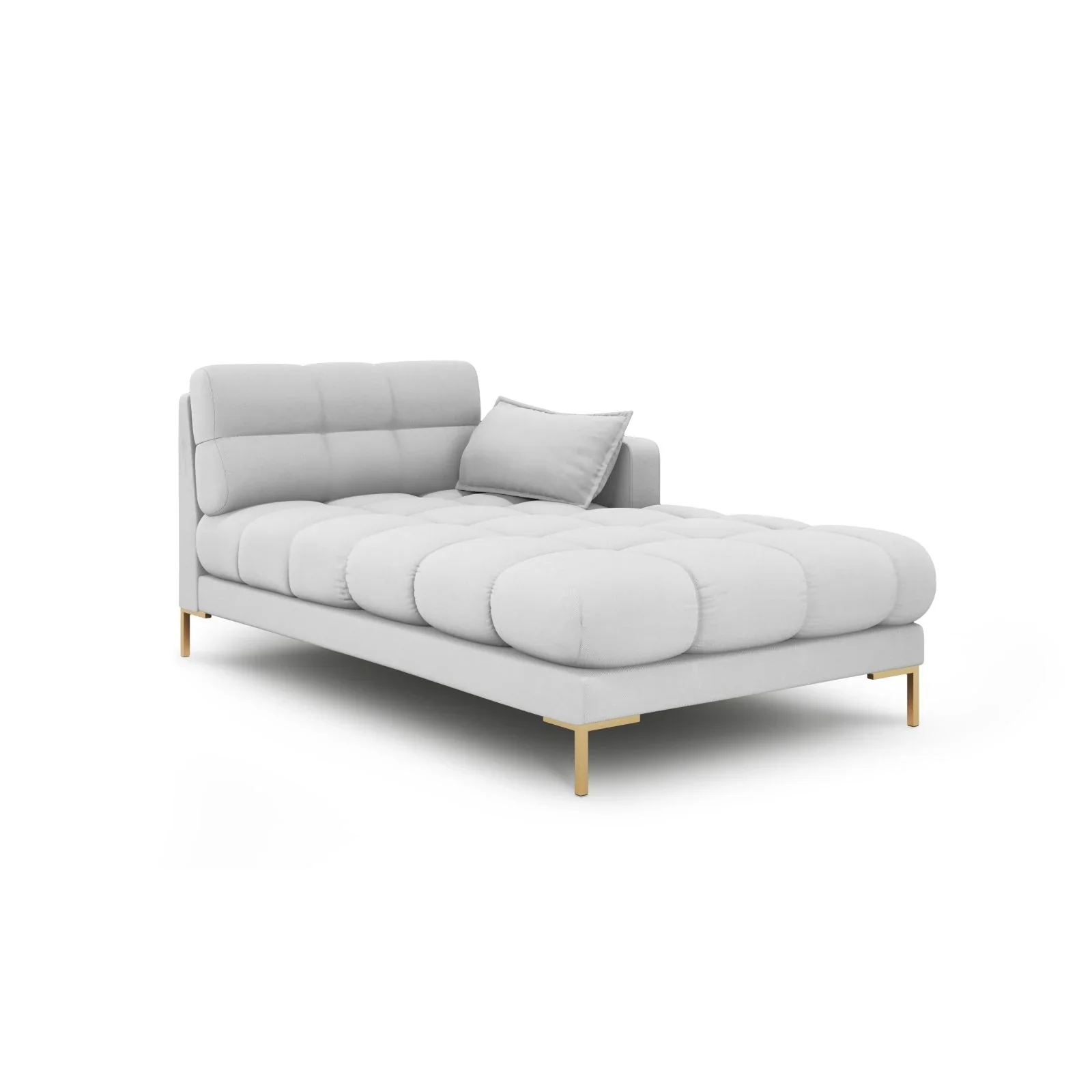 Mamaia 2-Sitzer Chaiselongue Rechte Seite, Beine Goldmetall, mit Bezug aus Samt oder Strukturstoff, 185x102 cm - Image 9