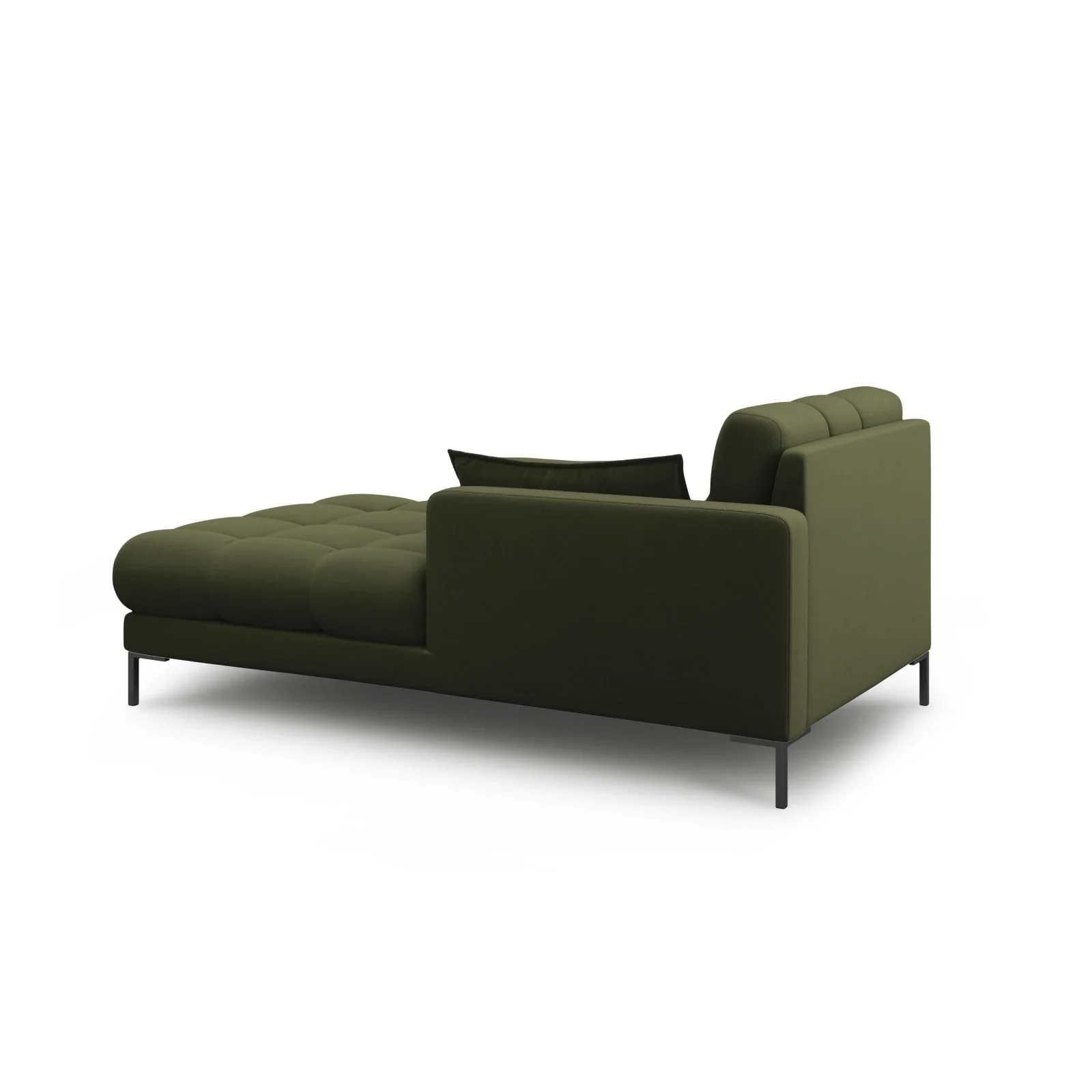 Mamaia 2-Sitzer Chaiselongue Rechte Seite, Metallbeine Schwarz, mit Bezug aus Samt oder Strukturstoff, 185x102 cm - Image 26