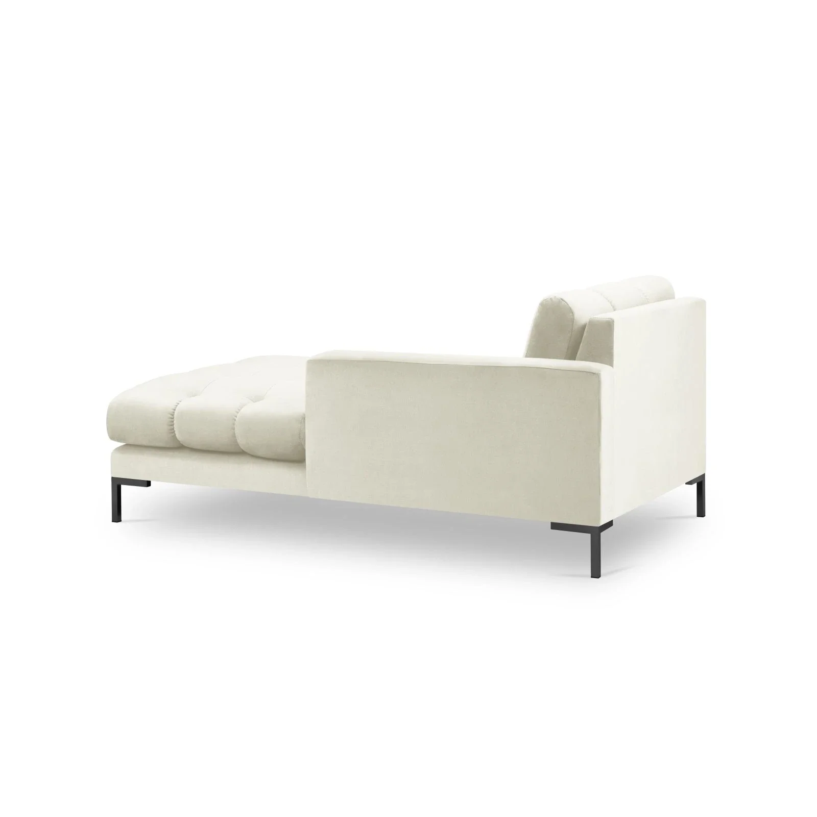 Mamaia 2-Sitzer Chaiselongue Rechte Seite, Metallbeine Schwarz, mit Bezug aus Samt oder Strukturstoff, 185x102 cm - Image 35
