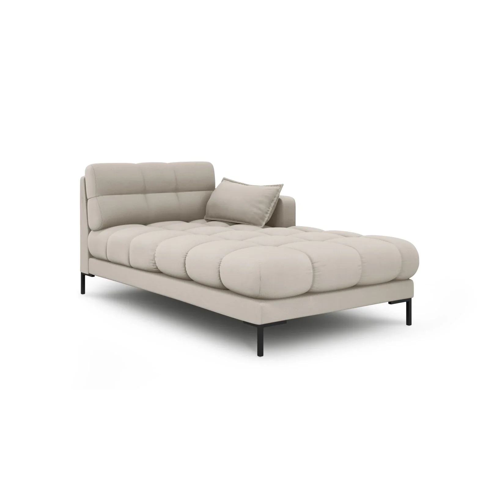 Mamaia 2-Sitzer Chaiselongue Rechte Seite, Metallbeine Schwarz, mit Bezug aus Samt oder Strukturstoff, 185x102 cm - Image 5