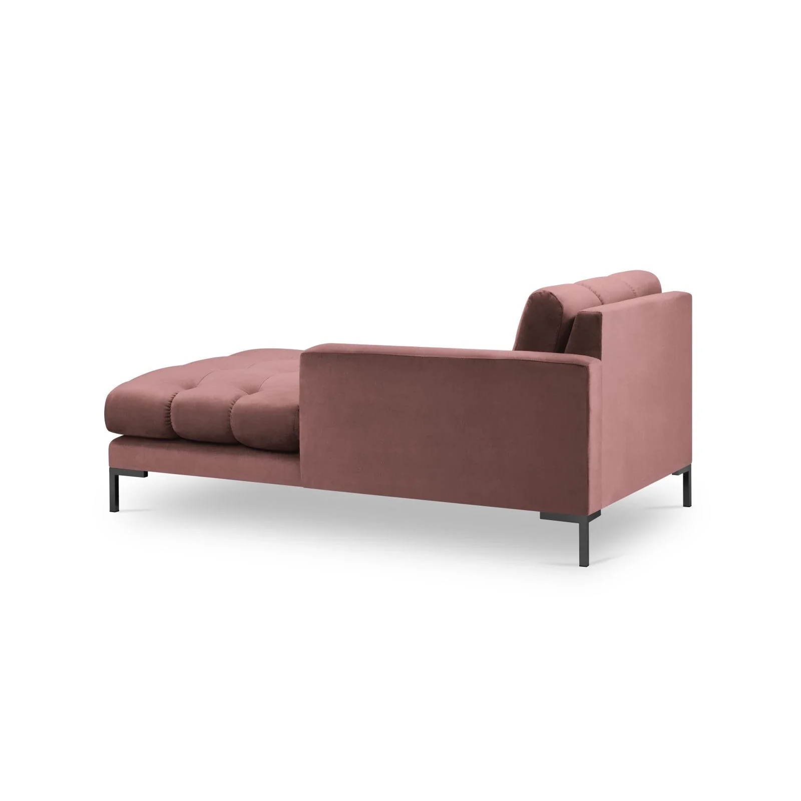 Mamaia 2-Sitzer Chaiselongue Rechte Seite, Metallbeine Schwarz, mit Bezug aus Samt oder Strukturstoff, 185x102 cm - Image 77