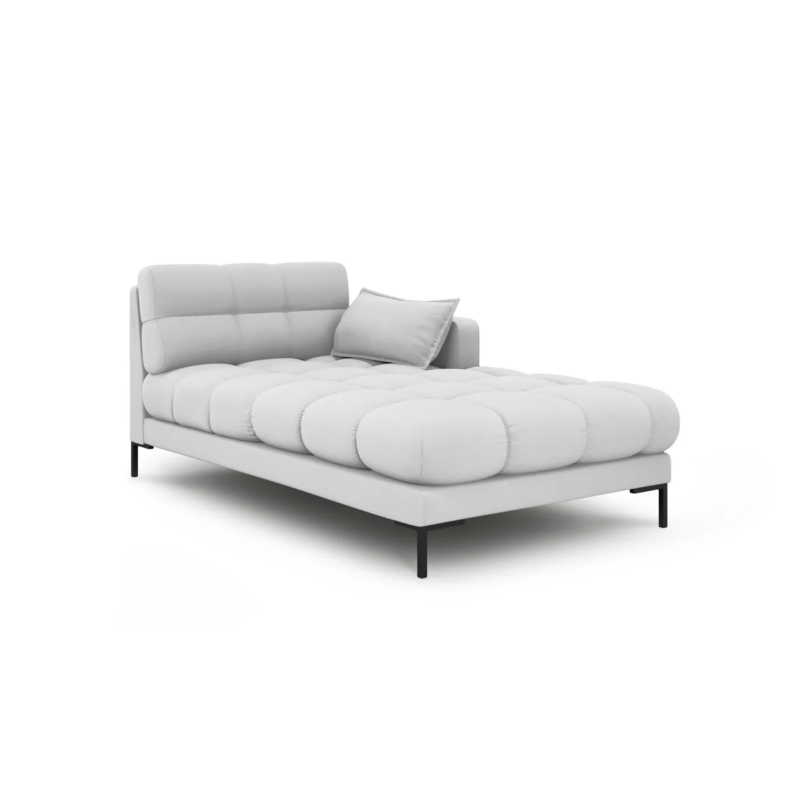 Mamaia 2-Sitzer Chaiselongue Rechte Seite, Metallbeine Schwarz, mit Bezug aus Samt oder Strukturstoff, 185x102 cm - Image 9