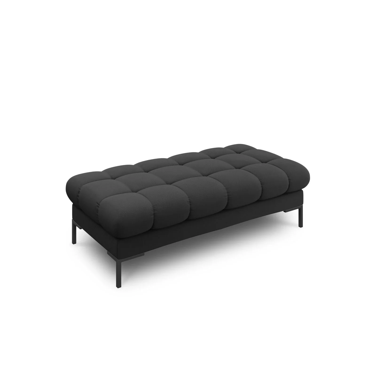 Mamaia 2-Sitzer Sitz-Bank, Metallbeine Schwarz, mit Bezug aus Samt oder Strukturstoff, 62x133 cm - Image 13