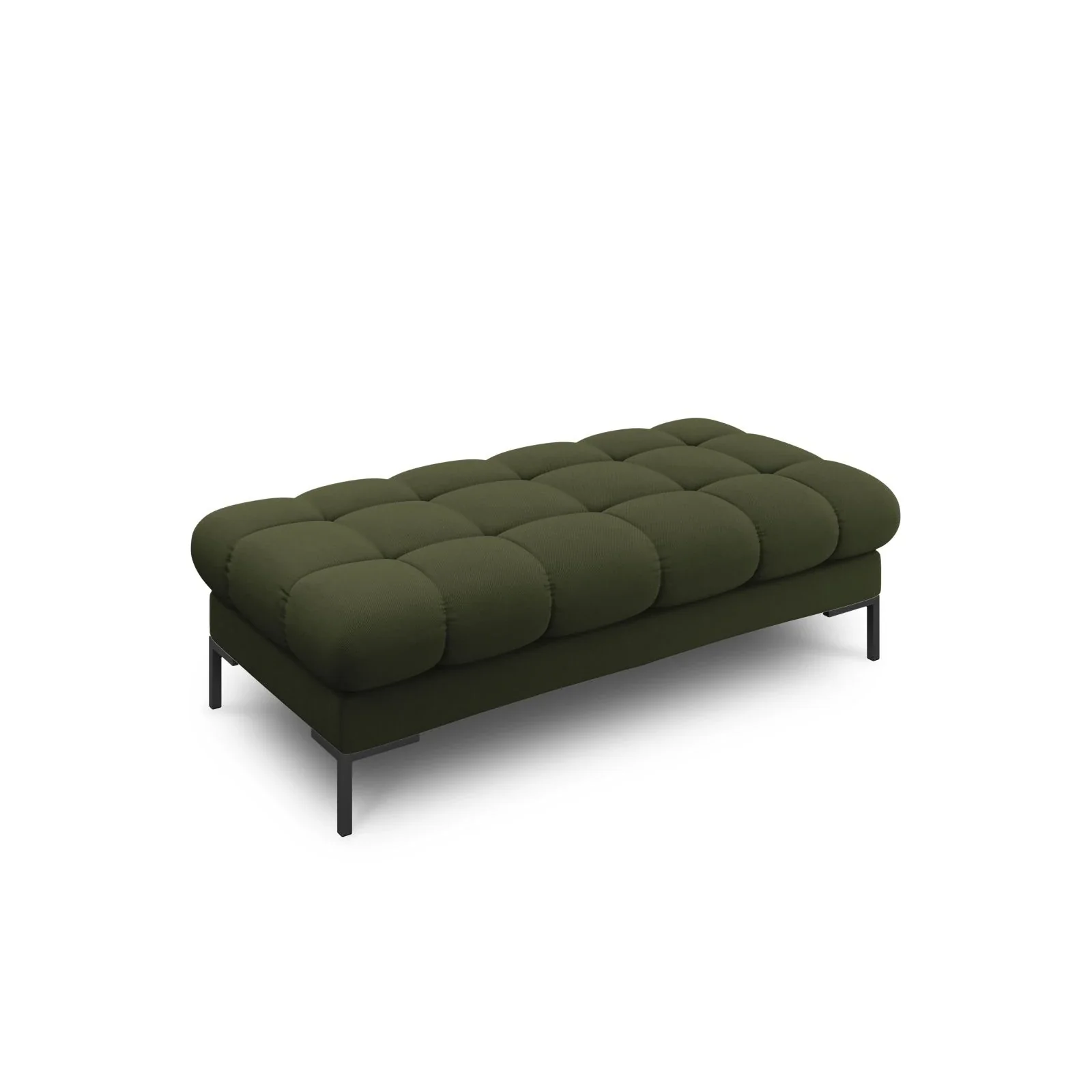 Mamaia 2-Sitzer Sitz-Bank, Metallbeine Schwarz, mit Bezug aus Samt oder Strukturstoff, 62x133 cm - Image 25