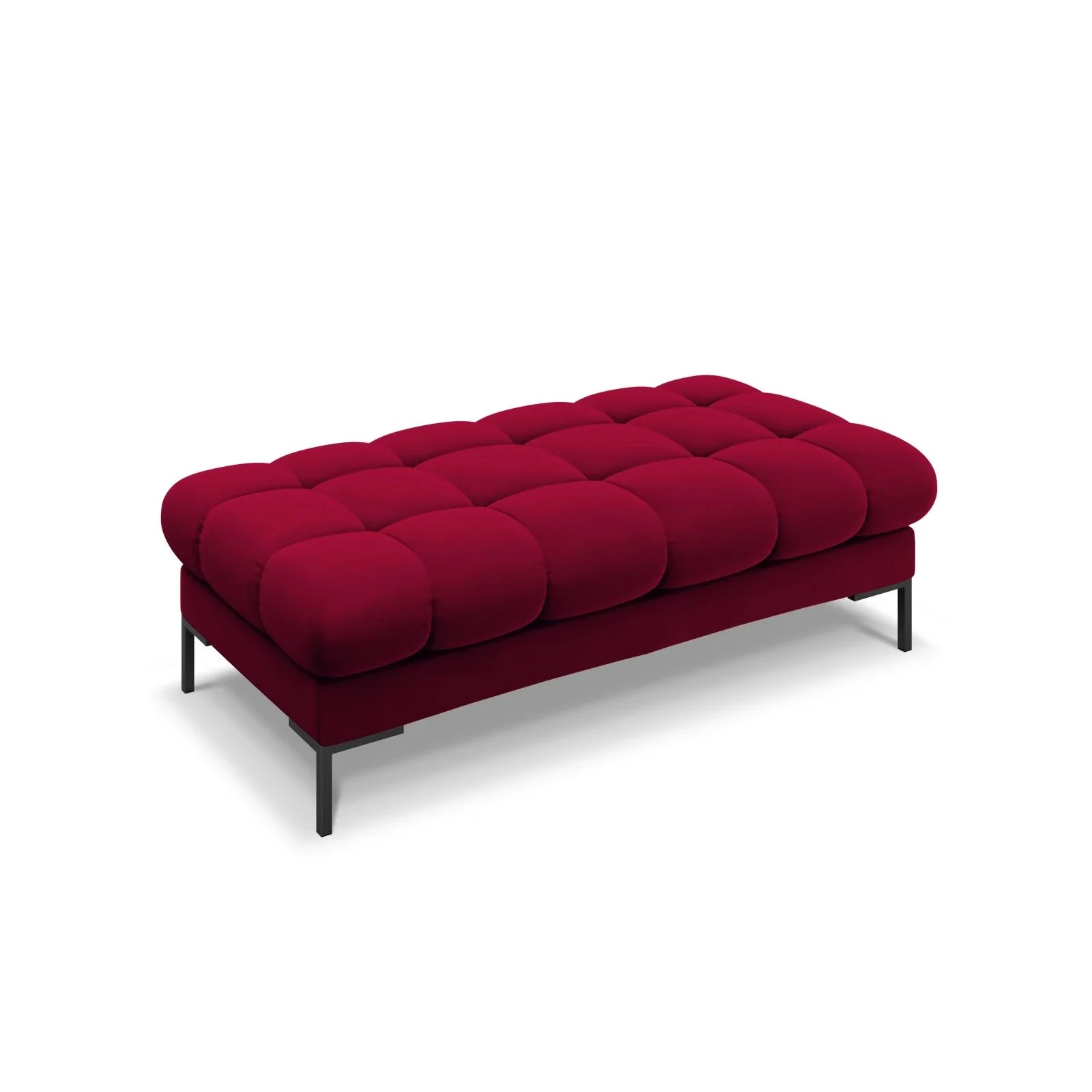 Mamaia 2-Sitzer Sitz-Bank, Metallbeine Schwarz, mit Bezug aus Samt oder Strukturstoff, 62x133 cm - Image 51