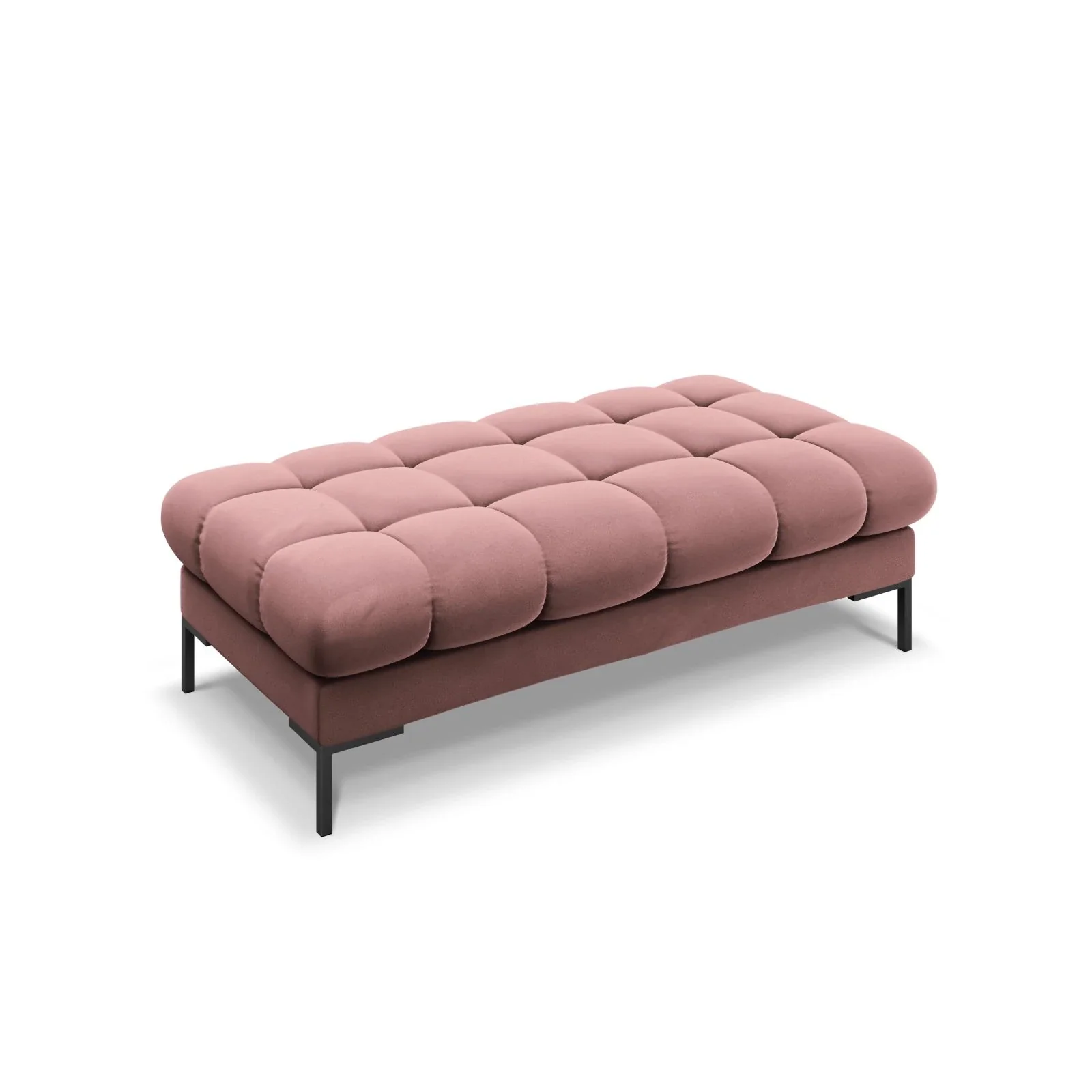 Mamaia 2-Sitzer Sitz-Bank, Metallbeine Schwarz, mit Bezug aus Samt oder Strukturstoff, 62x133 cm - Image 54