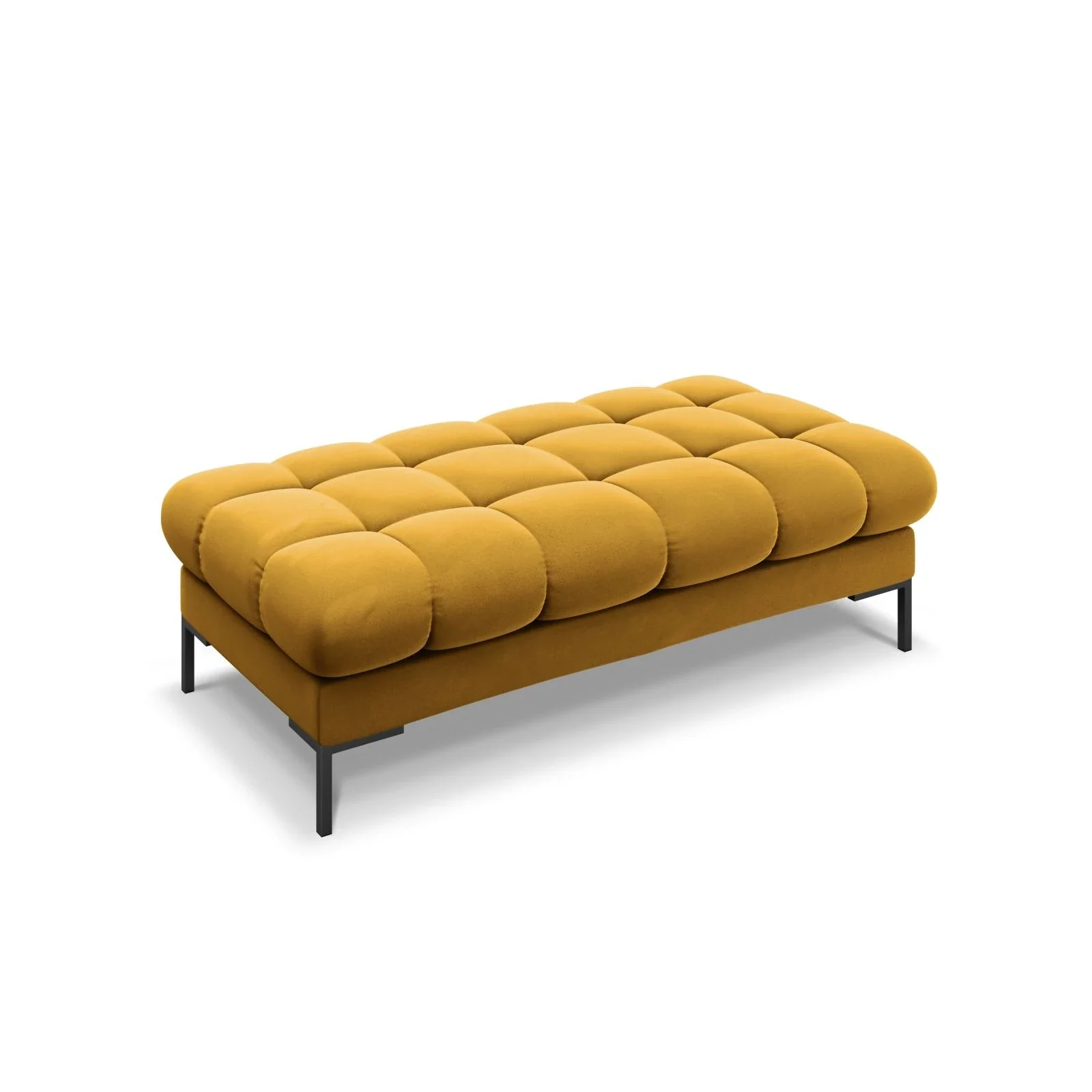 Mamaia 2-Sitzer Sitz-Bank, Metallbeine Schwarz, mit Bezug aus Samt oder Strukturstoff, 62x133 cm - Image 57