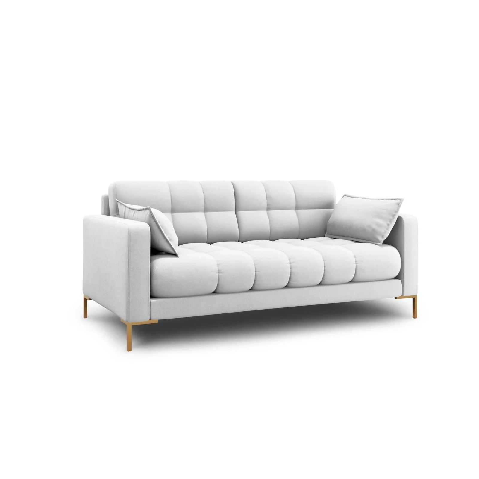 Mamaia 2-Sitzer Sofa, Beine Goldmetall, mit Bezug aus Samt oder Strukturstoff, 152x96 cm - Image 12