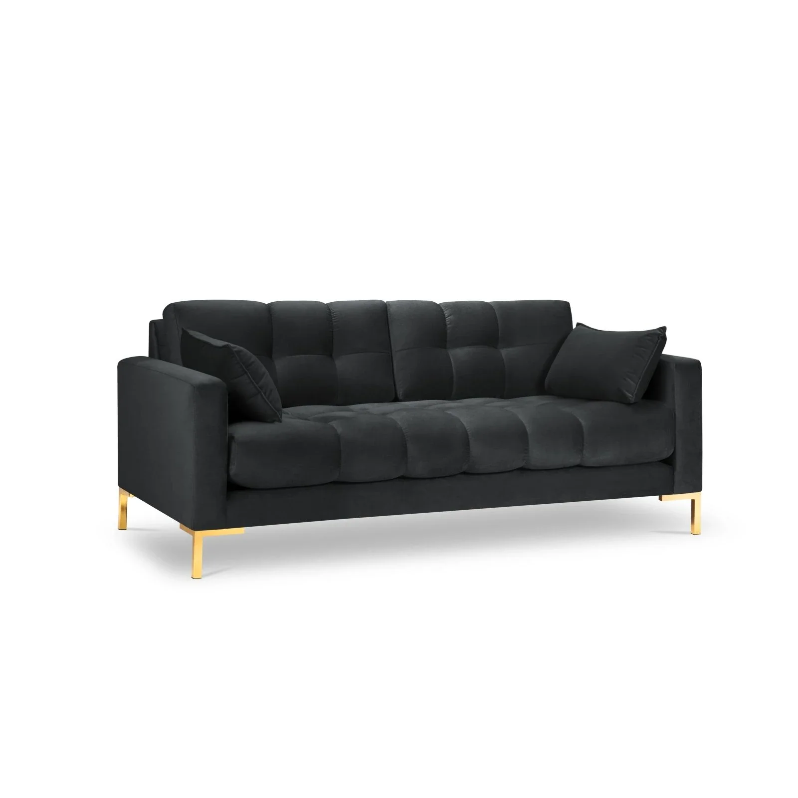 Mamaia 2-Sitzer Sofa, Beine Goldmetall, mit Bezug aus Samt oder Strukturstoff, 152x96 cm - Image 129