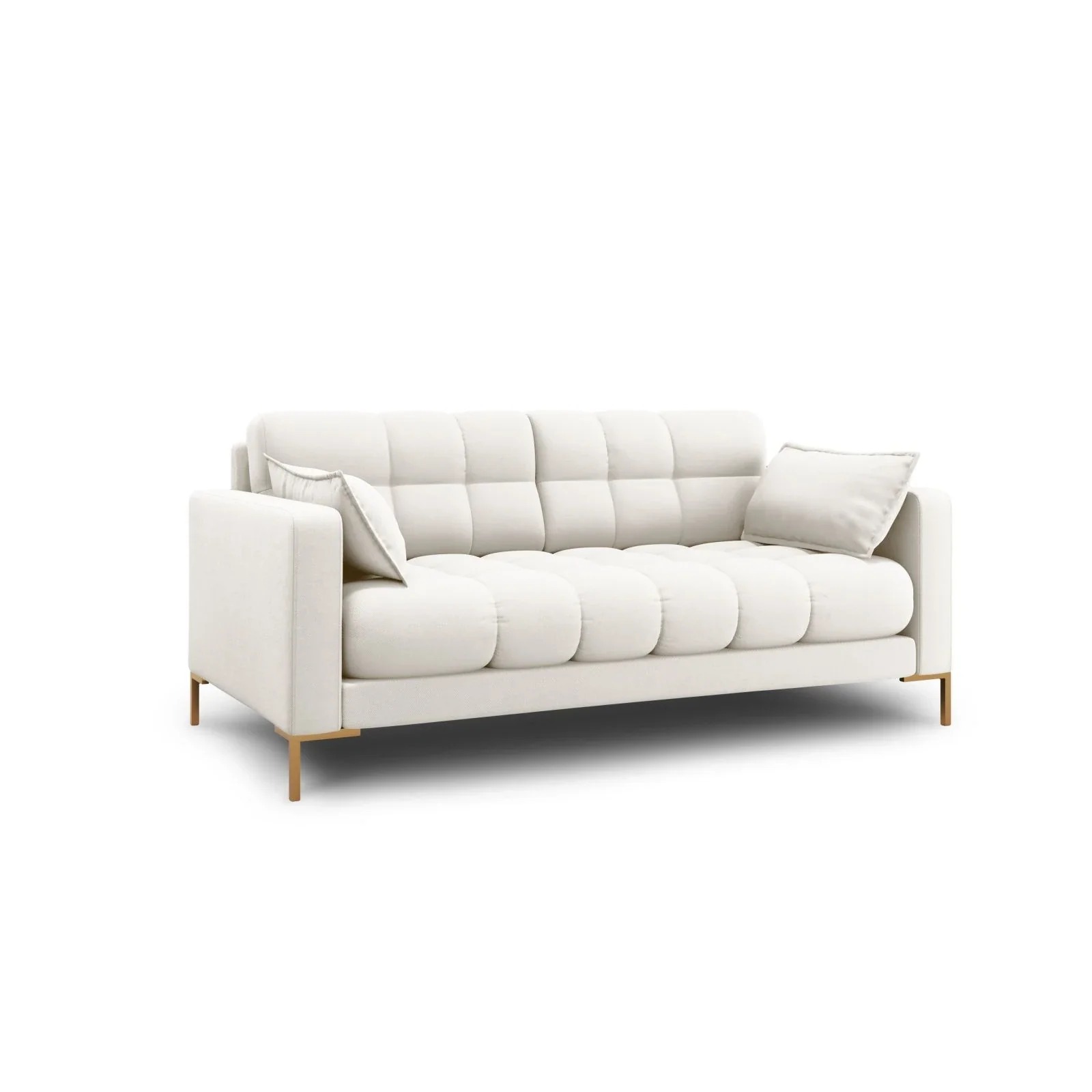 Mamaia 2-Sitzer Sofa, Beine Goldmetall, mit Bezug aus Samt oder Strukturstoff, 152x96 cm - Image 2