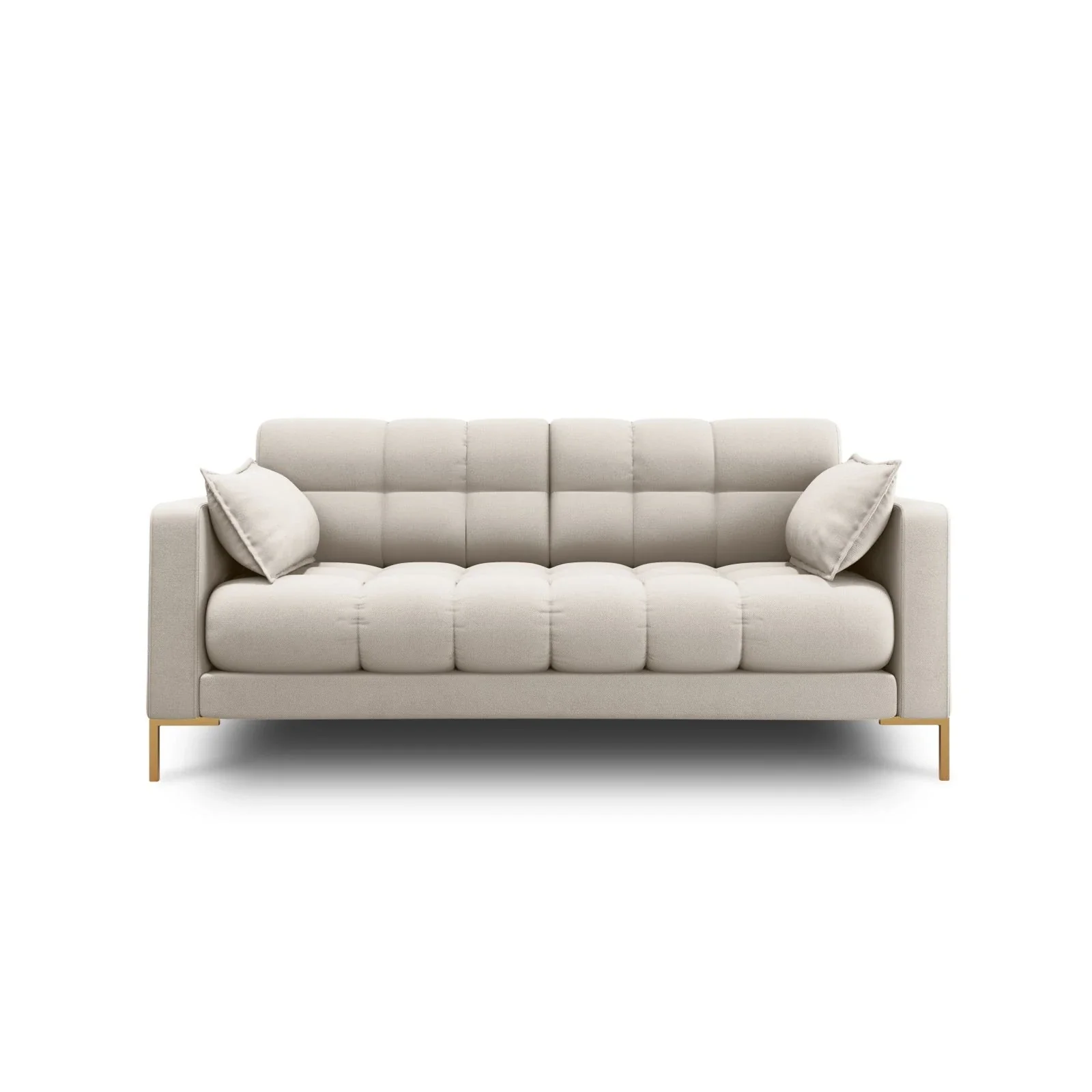 Mamaia 2-Sitzer Sofa, Beine Goldmetall, mit Bezug aus Samt oder Strukturstoff, 152x96 cm - Image 6