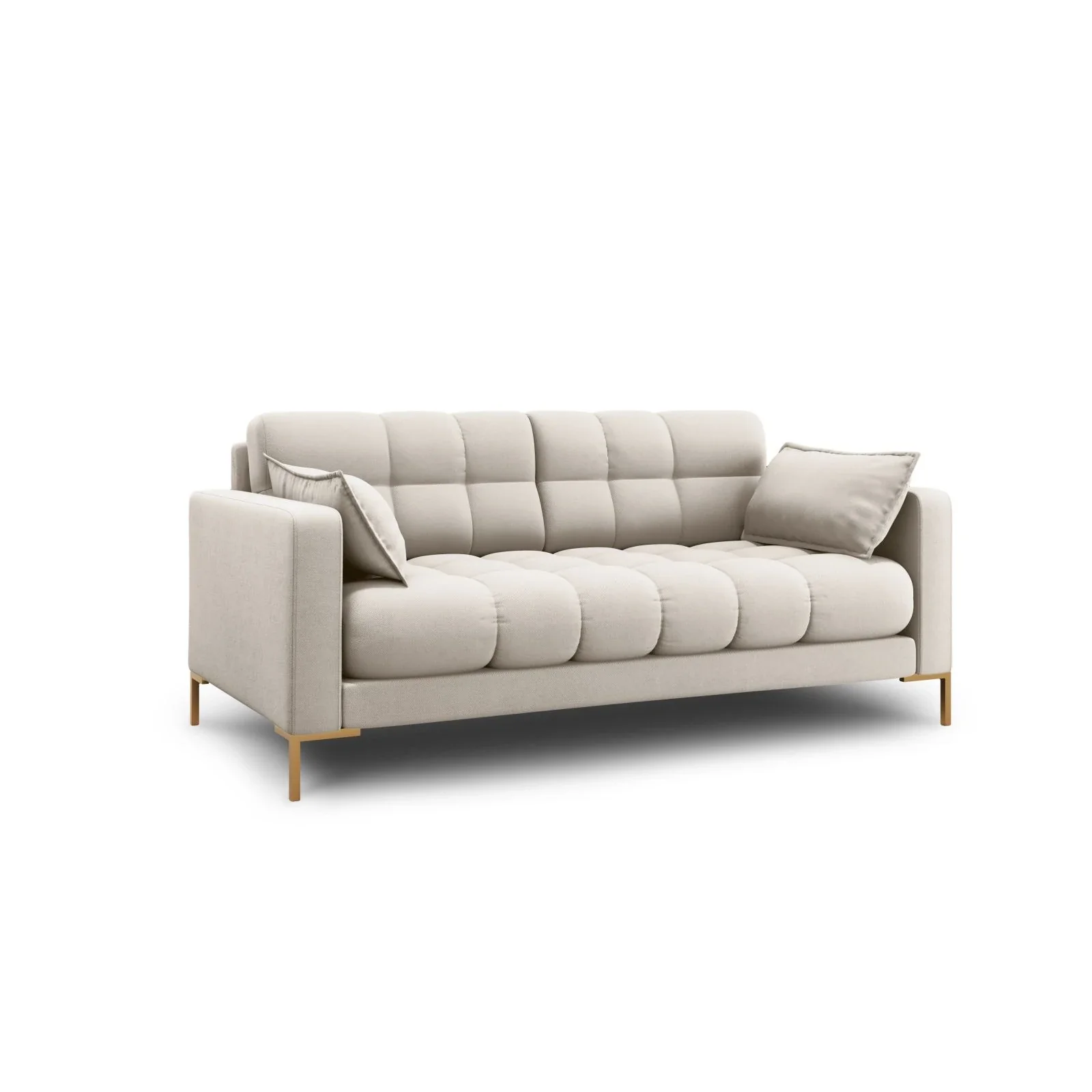 Mamaia 2-Sitzer Sofa, Beine Goldmetall, mit Bezug aus Samt oder Strukturstoff, 152x96 cm - Image 7