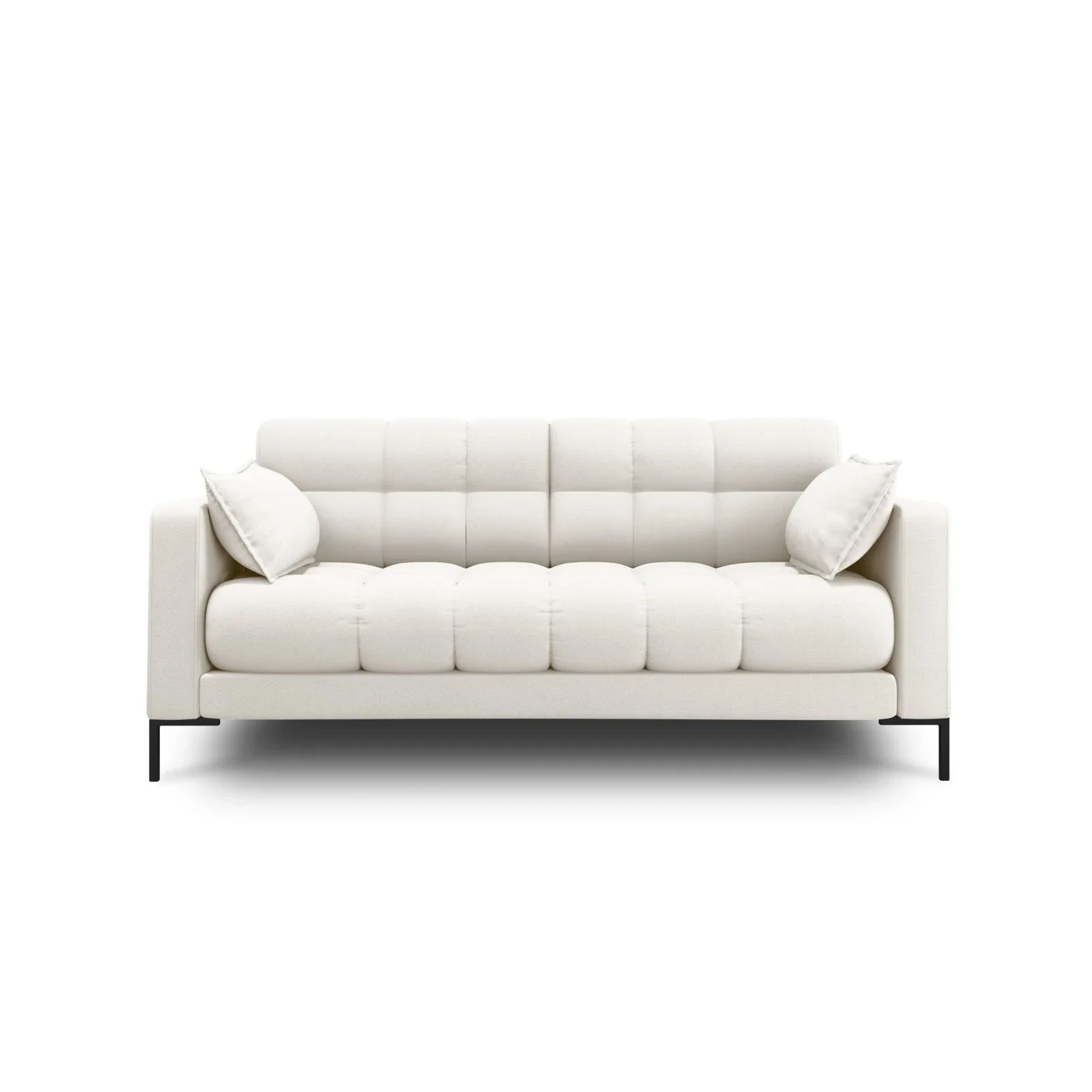 Mamaia 2-Sitzer Sofa, Metallbeine Schwarz, mit Bezug aus Samt oder Strukturstoff, 152x96 cm