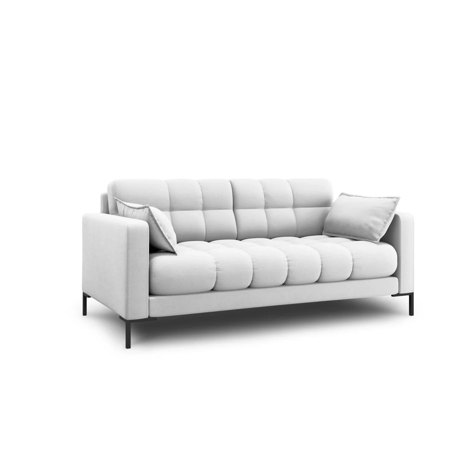 Mamaia 2-Sitzer Sofa, Metallbeine Schwarz, mit Bezug aus Samt oder Strukturstoff, 152x96 cm - Image 12