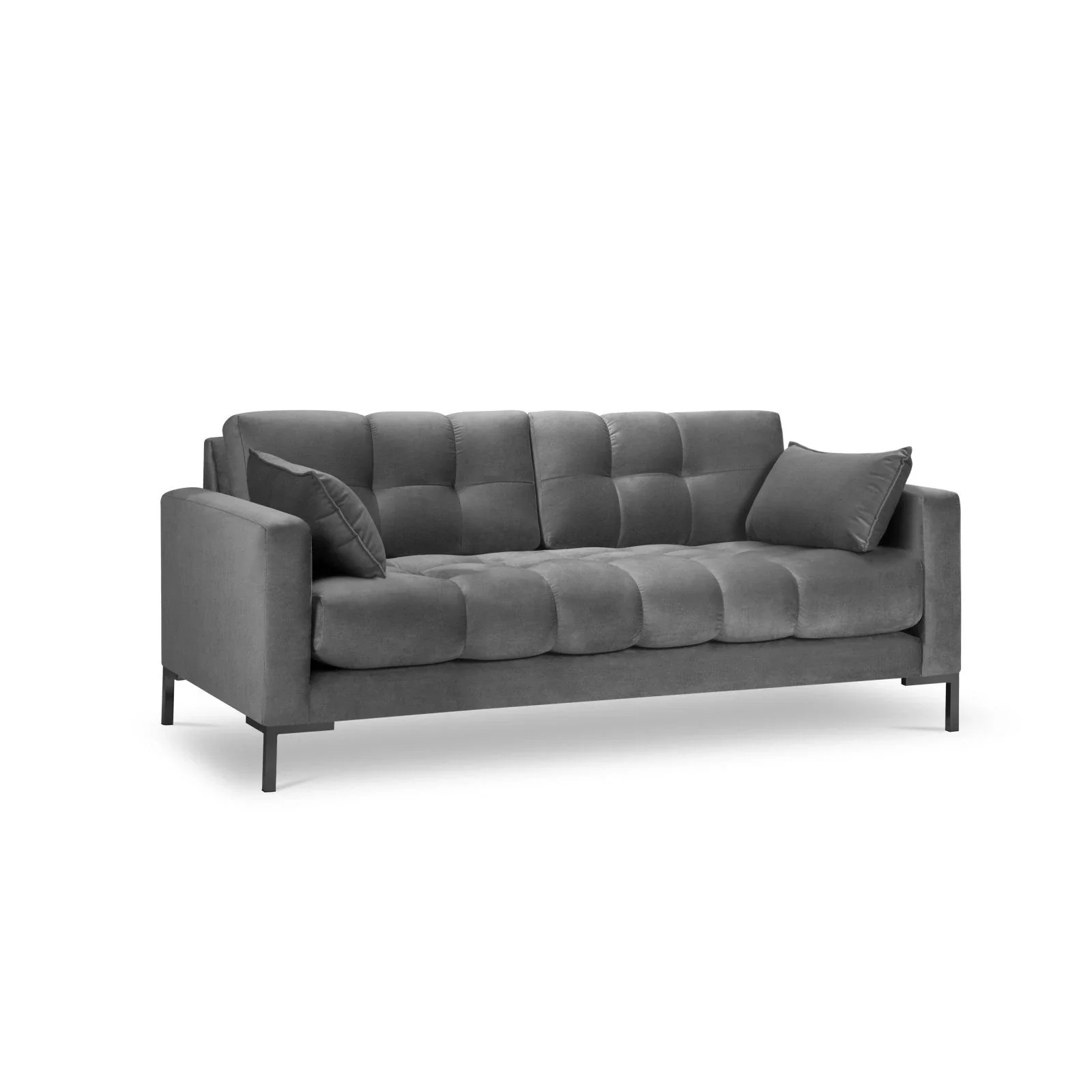Mamaia 2-Sitzer Sofa, Metallbeine Schwarz, mit Bezug aus Samt oder Strukturstoff, 152x96 cm - Image 121
