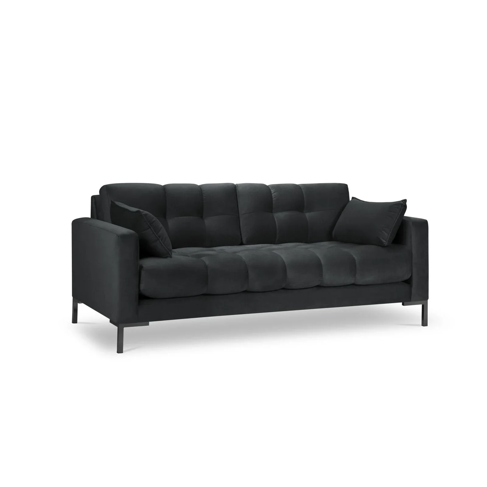 Mamaia 2-Sitzer Sofa, Metallbeine Schwarz, mit Bezug aus Samt oder Strukturstoff, 152x96 cm - Image 129