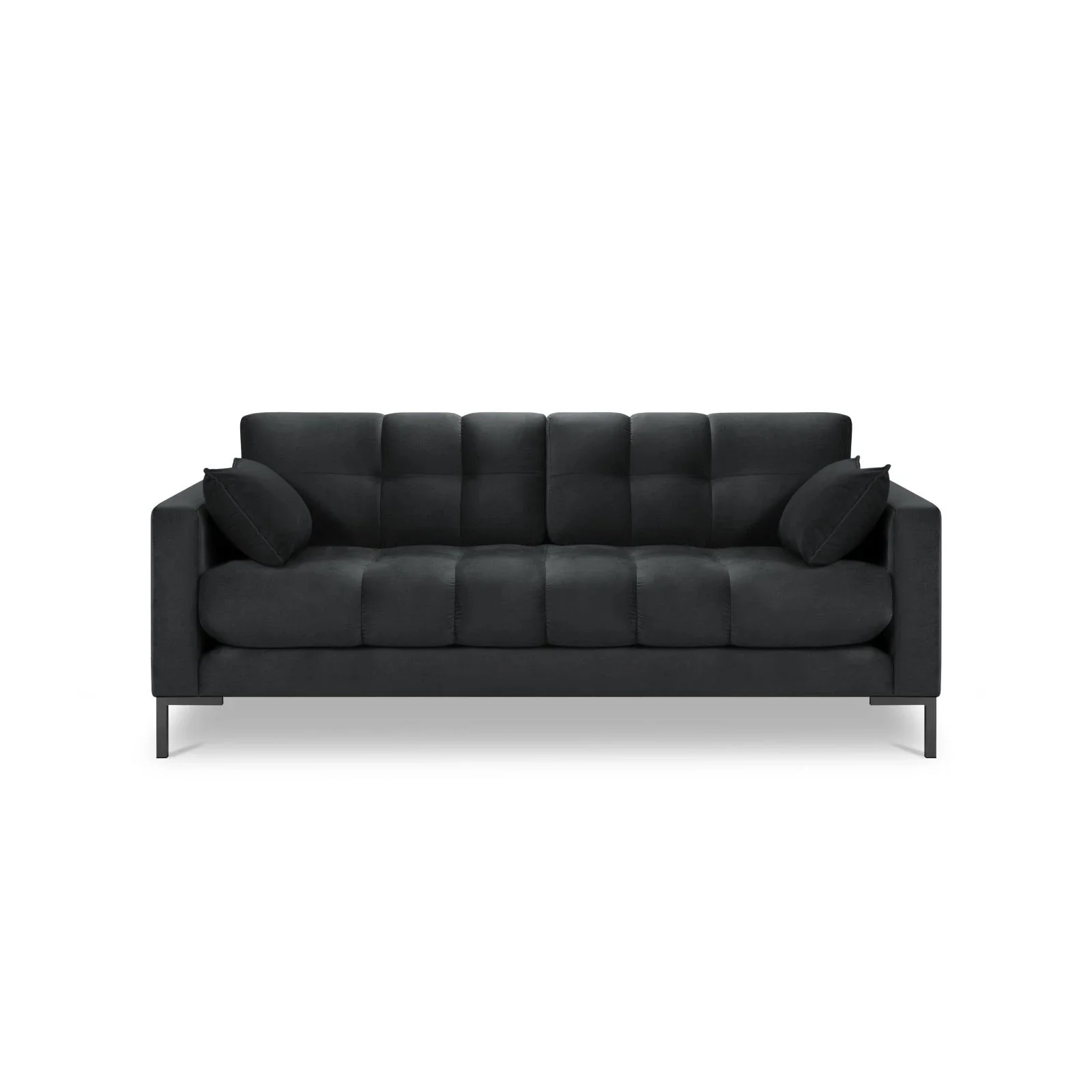 Mamaia 2-Sitzer Sofa, Metallbeine Schwarz, mit Bezug aus Samt oder Strukturstoff, 152x96 cm - Image 131
