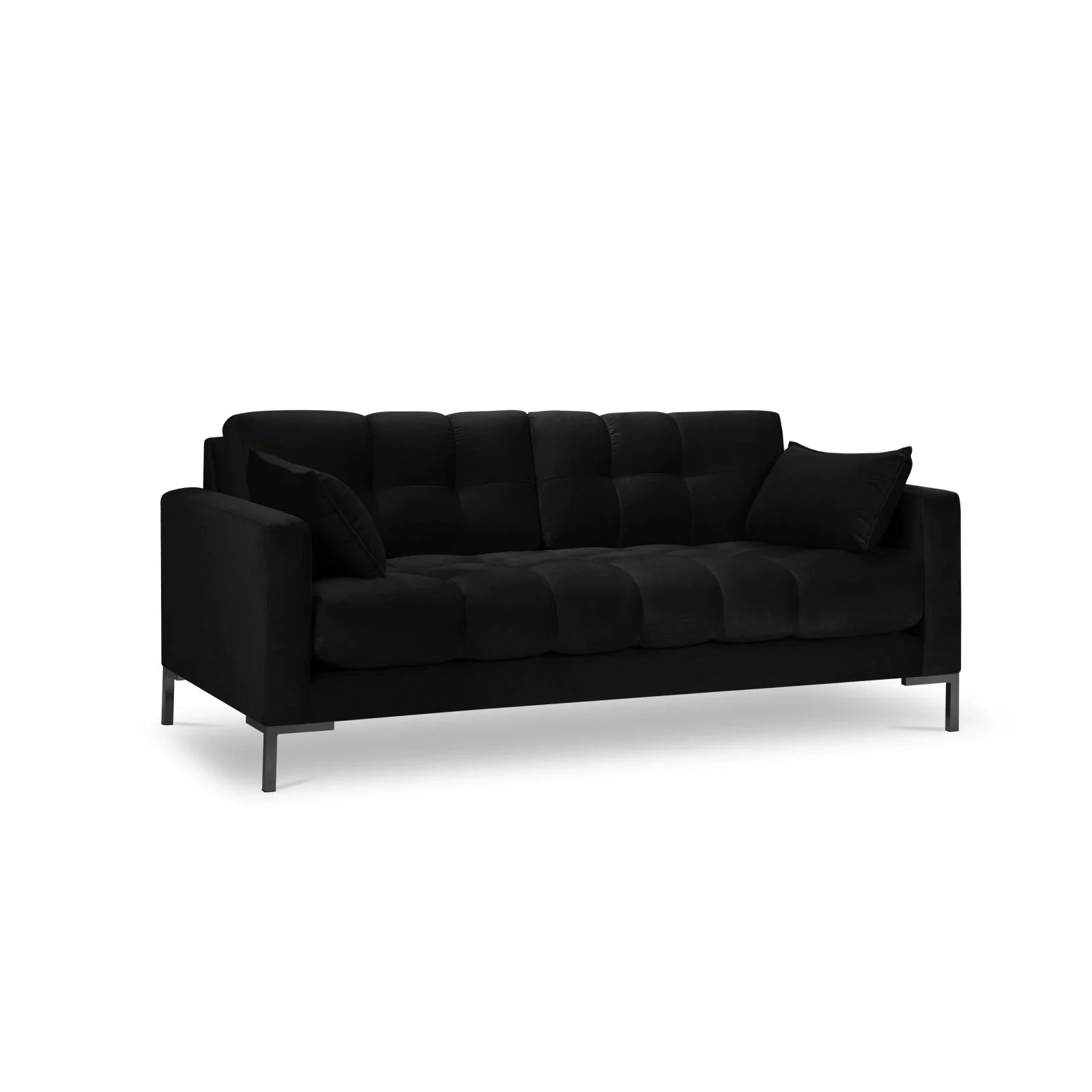 Mamaia 2-Sitzer Sofa, Metallbeine Schwarz, mit Bezug aus Samt oder Strukturstoff, 152x96 cm - Image 137