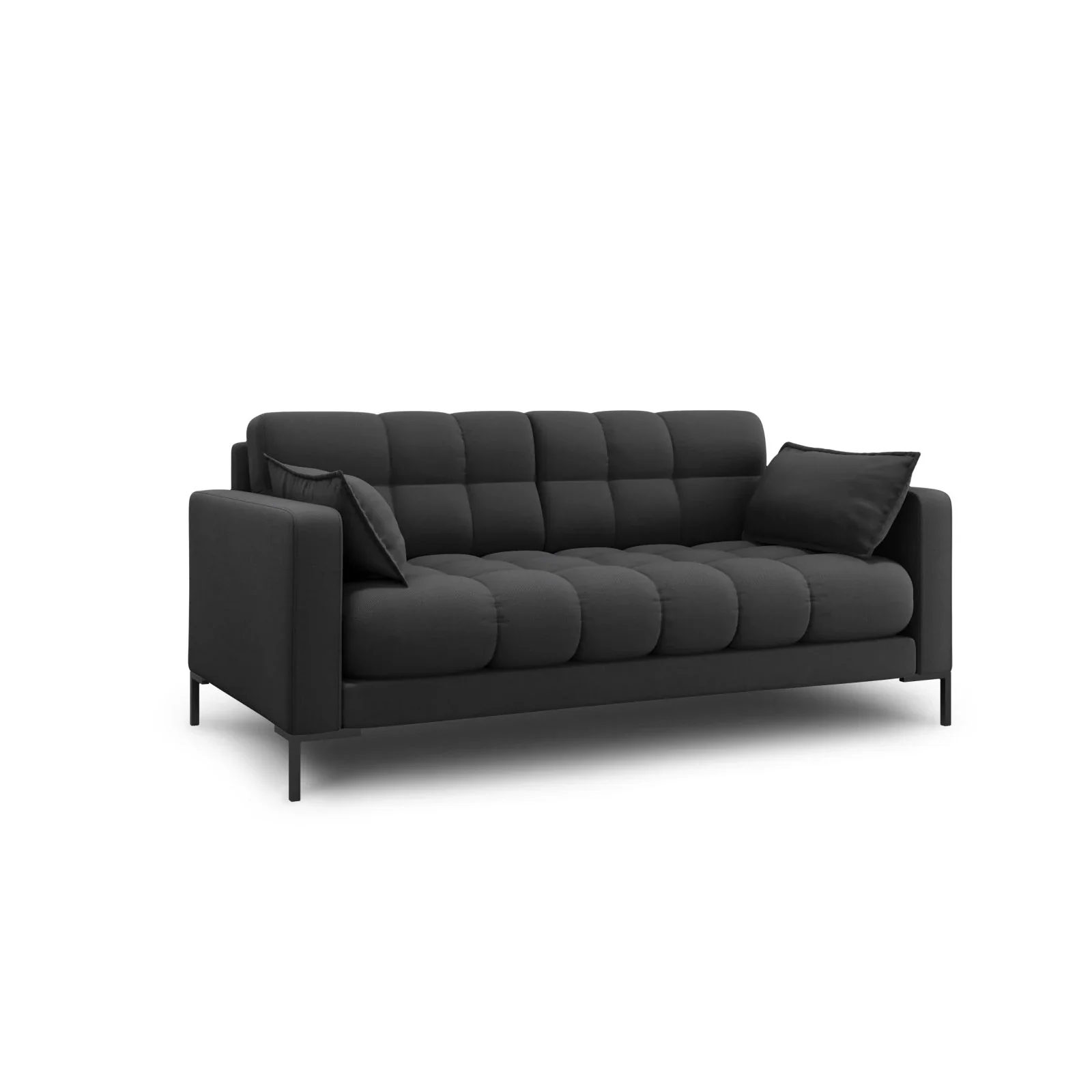 Mamaia 2-Sitzer Sofa, Metallbeine Schwarz, mit Bezug aus Samt oder Strukturstoff, 152x96 cm - Image 17