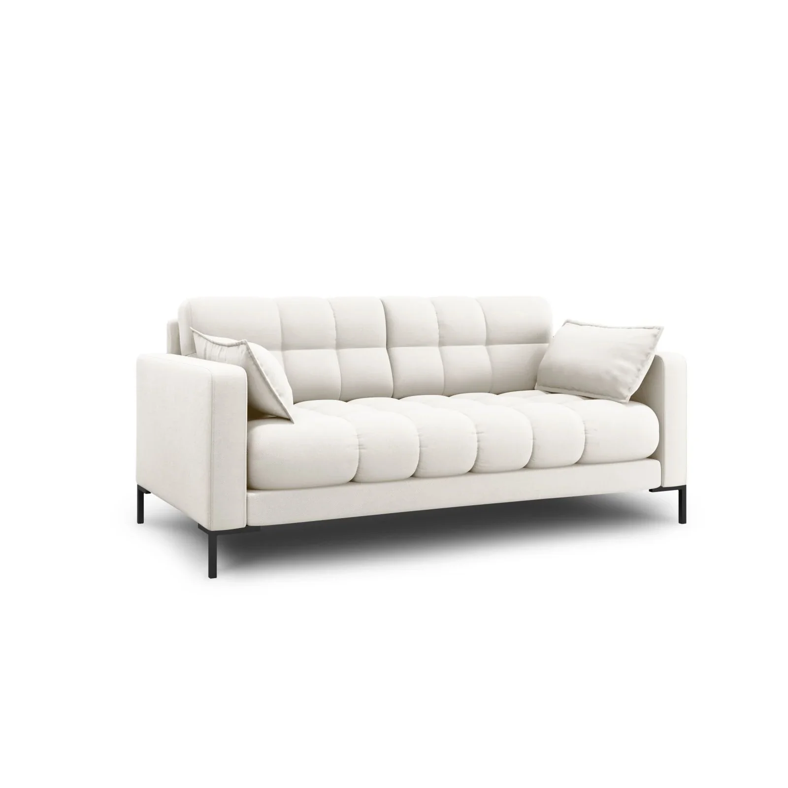 Mamaia 2-Sitzer Sofa, Metallbeine Schwarz, mit Bezug aus Samt oder Strukturstoff, 152x96 cm - Image 2