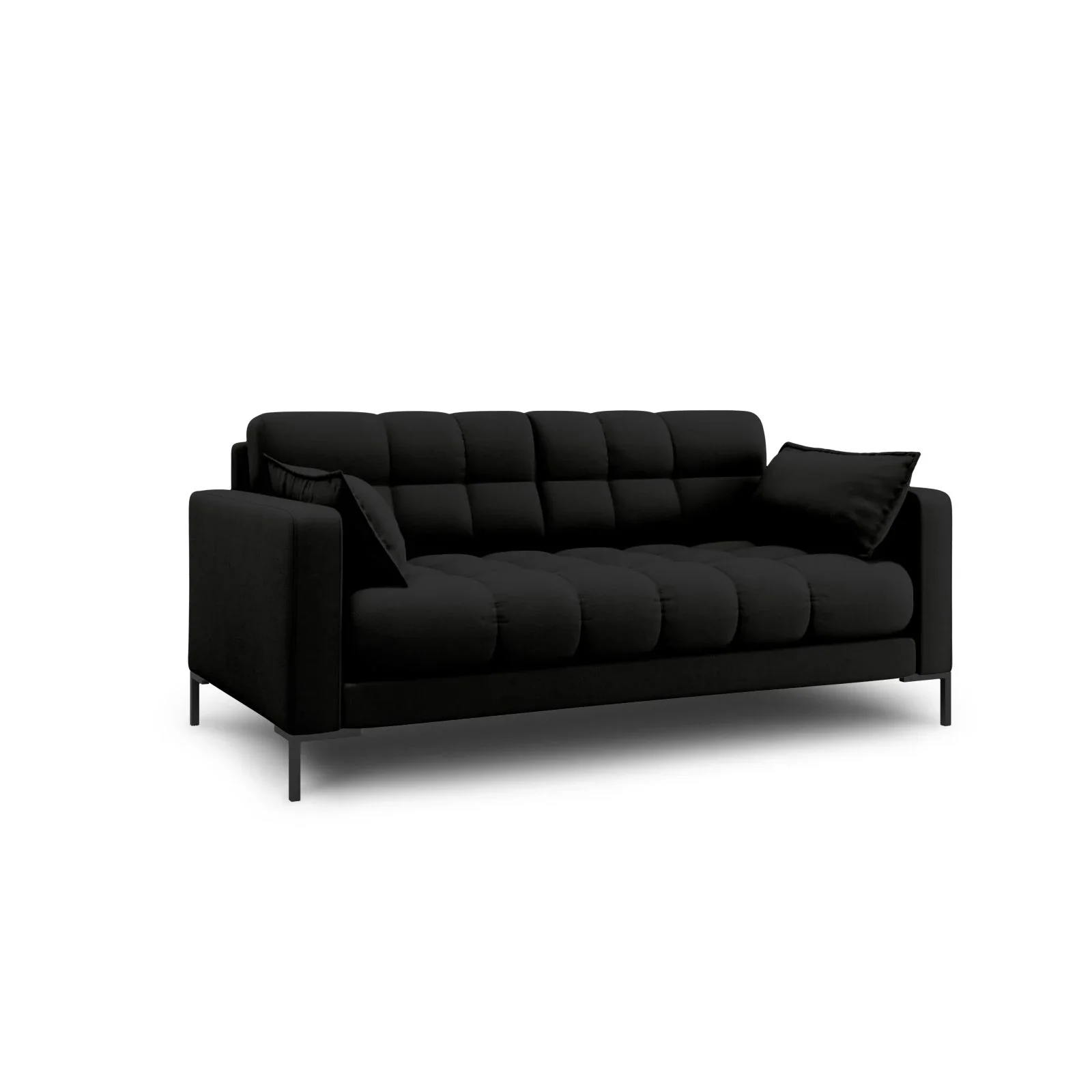 Mamaia 2-Sitzer Sofa, Metallbeine Schwarz, mit Bezug aus Samt oder Strukturstoff, 152x96 cm - Image 22