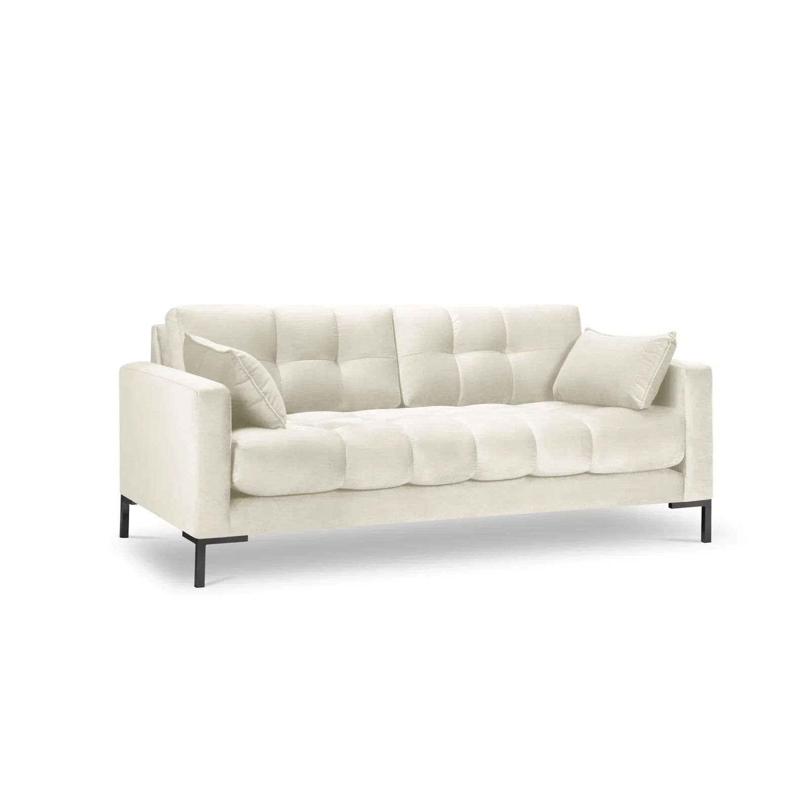 Mamaia 2-Sitzer Sofa, Metallbeine Schwarz, mit Bezug aus Samt oder Strukturstoff, 152x96 cm - Image 41