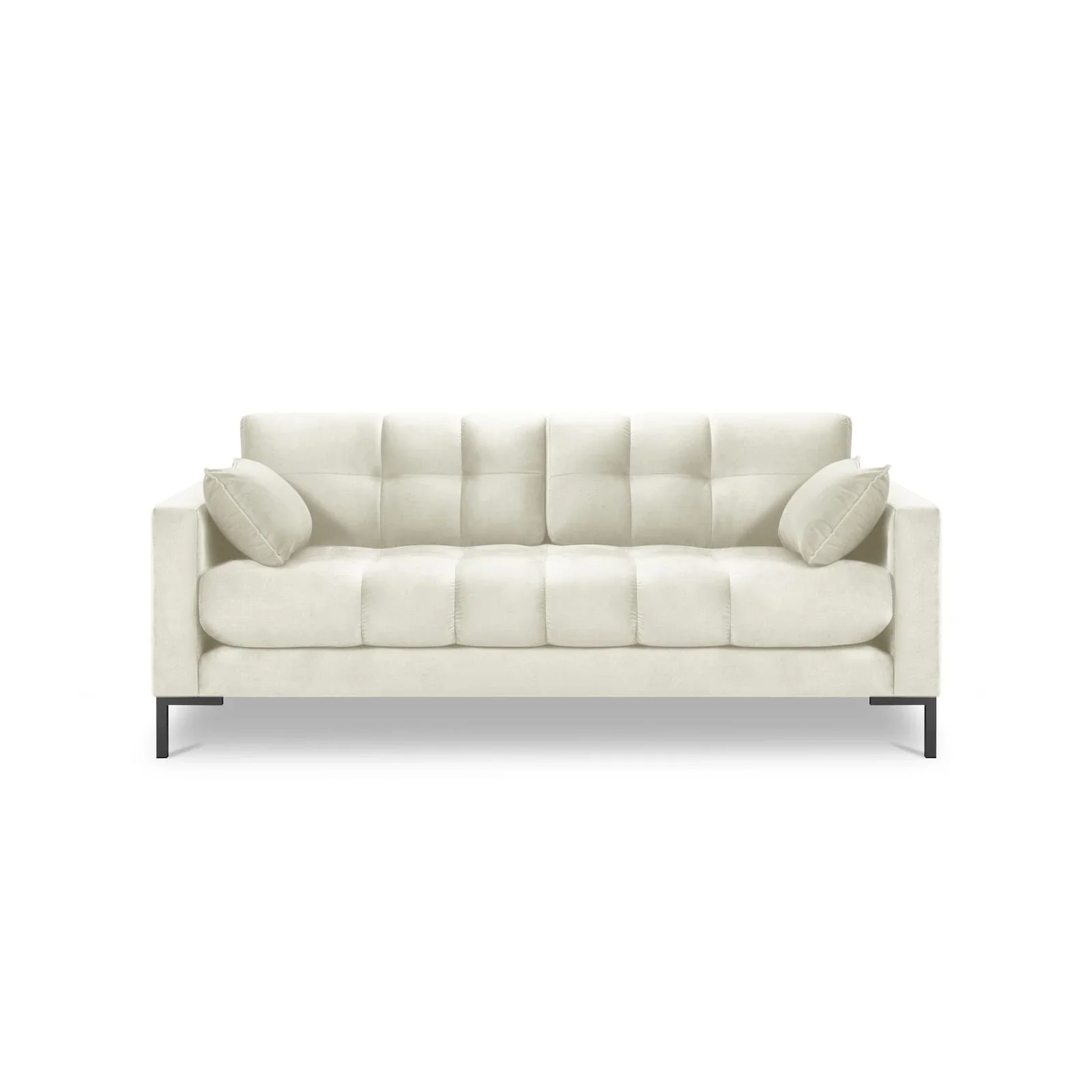 Mamaia 2-Sitzer Sofa, Metallbeine Schwarz, mit Bezug aus Samt oder Strukturstoff, 152x96 cm - Image 43