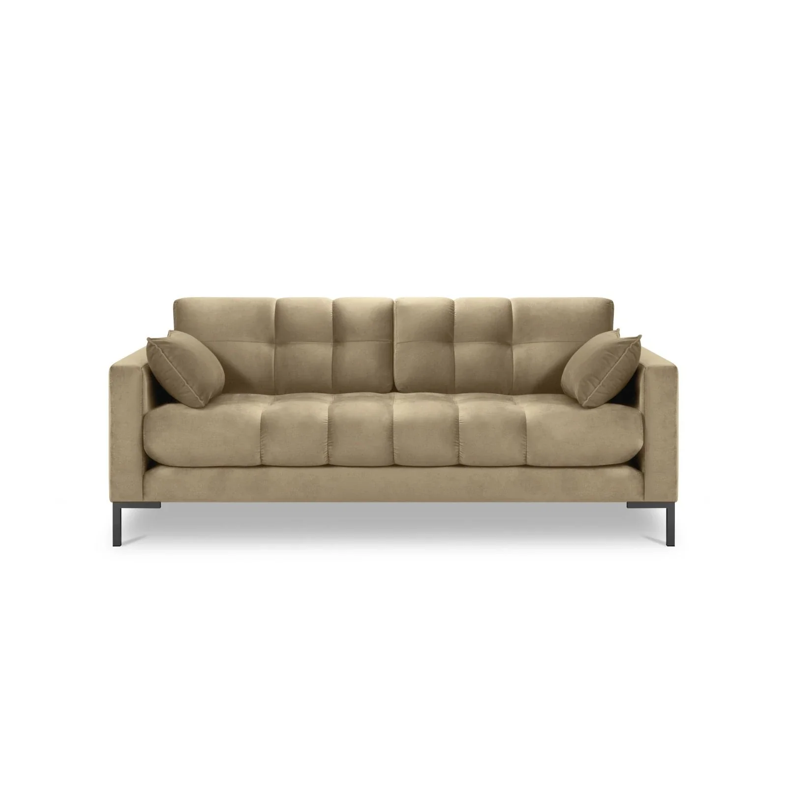 Mamaia 2-Sitzer Sofa, Metallbeine Schwarz, mit Bezug aus Samt oder Strukturstoff, 152x96 cm - Image 51