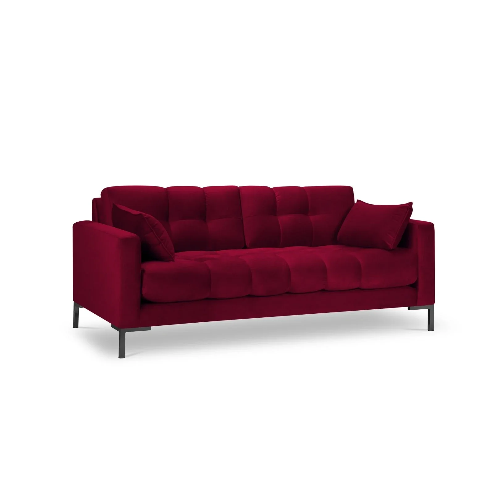 Mamaia 2-Sitzer Sofa, Metallbeine Schwarz, mit Bezug aus Samt oder Strukturstoff, 152x96 cm - Image 57