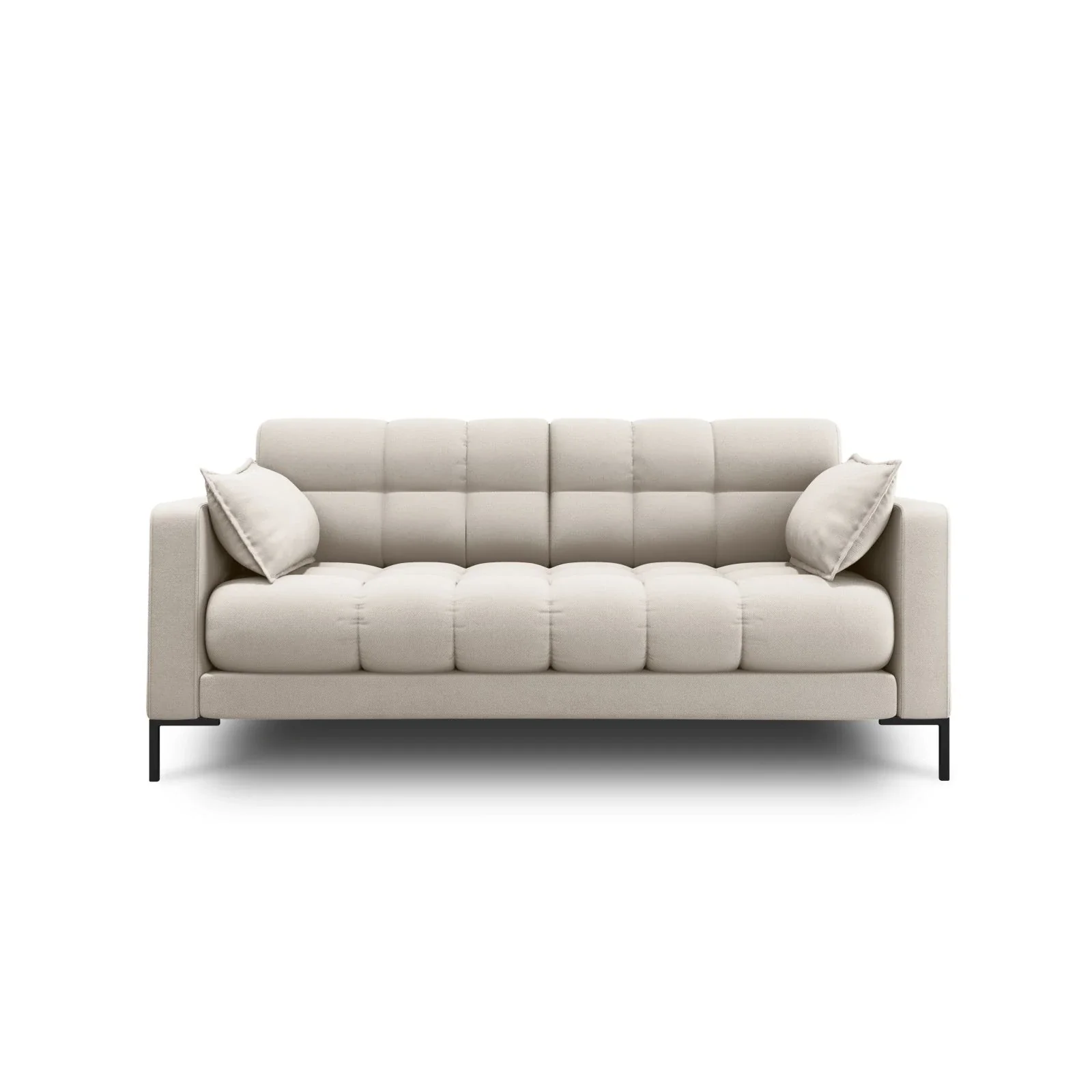 Mamaia 2-Sitzer Sofa, Metallbeine Schwarz, mit Bezug aus Samt oder Strukturstoff, 152x96 cm - Image 6
