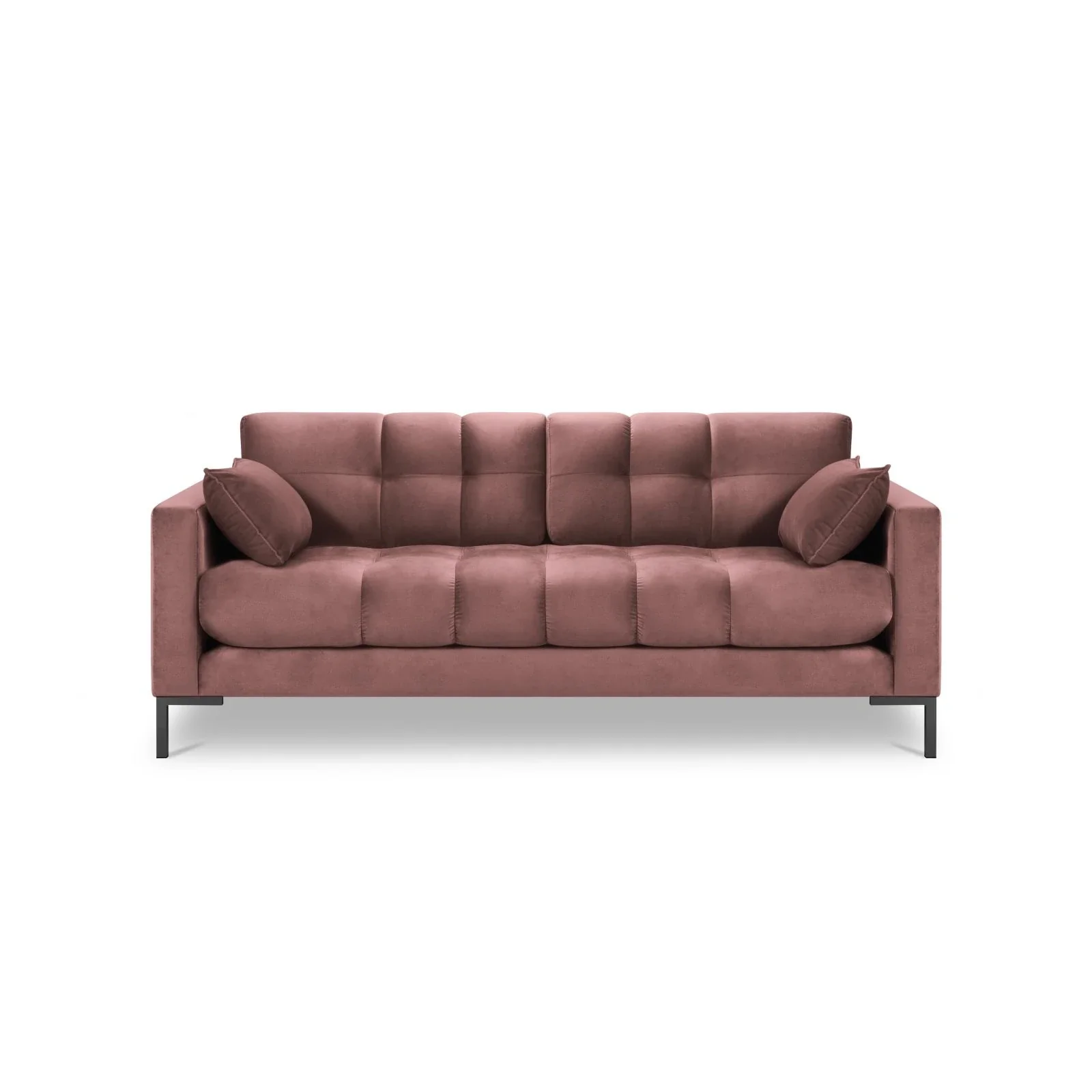 Mamaia 2-Sitzer Sofa, Metallbeine Schwarz, mit Bezug aus Samt oder Strukturstoff, 152x96 cm - Image 67