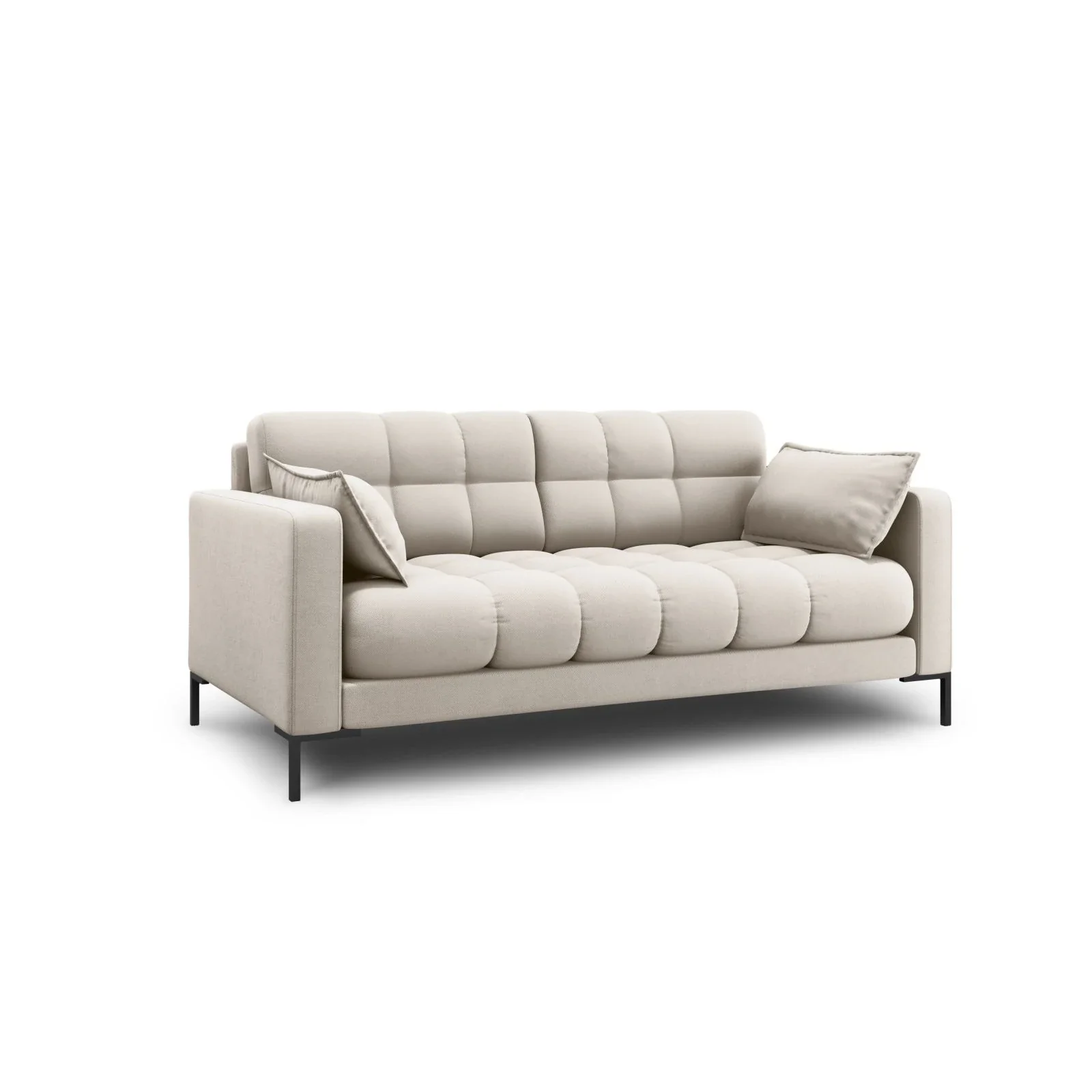 Mamaia 2-Sitzer Sofa, Metallbeine Schwarz, mit Bezug aus Samt oder Strukturstoff, 152x96 cm - Image 7