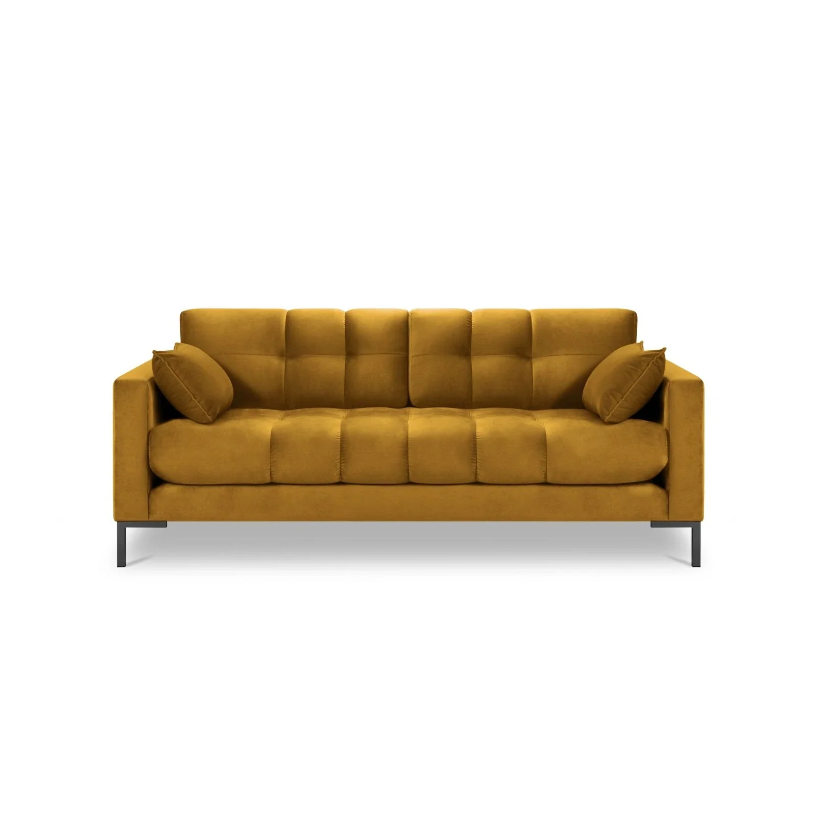 Mamaia 2-Sitzer Sofa, Metallbeine Schwarz, mit Bezug aus Samt oder Strukturstoff, 152x96 cm - Image 75