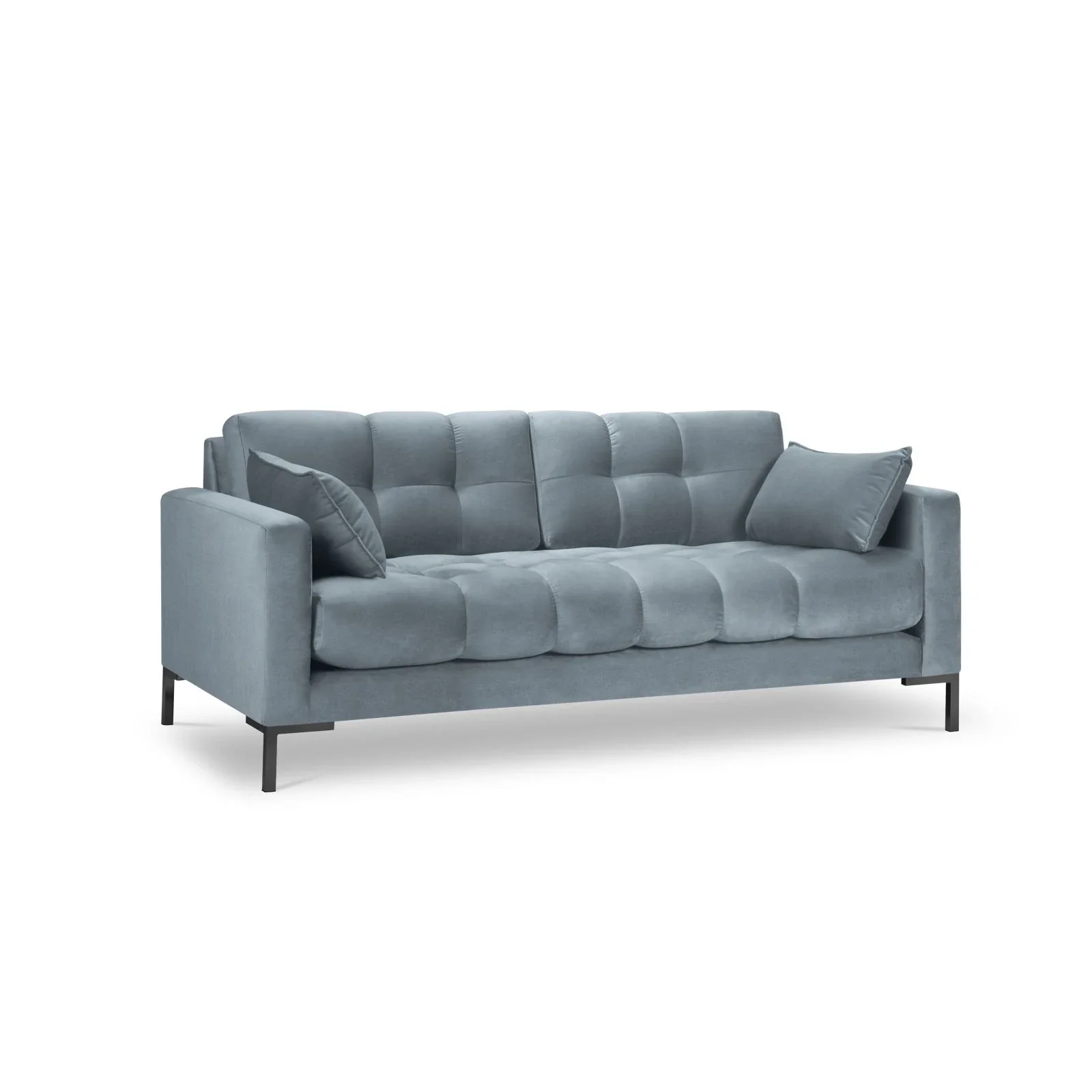 Mamaia 2-Sitzer Sofa, Metallbeine Schwarz, mit Bezug aus Samt oder Strukturstoff, 152x96 cm - Image 89