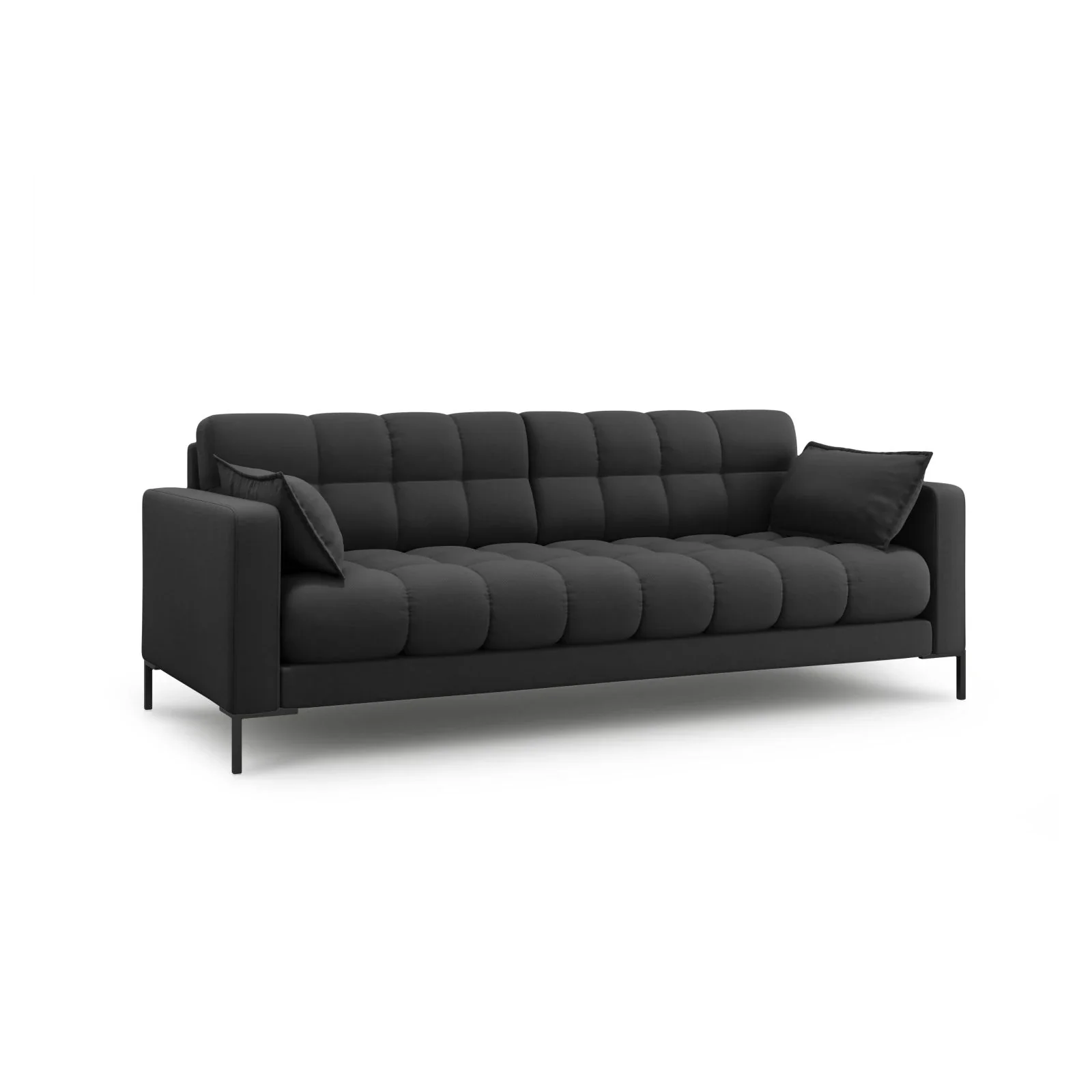 Mamaia 3-Sitzer Sofa, Metallbeine Schwarz, mit Bezug aus Samt oder Strukturstoff, 177x96 cm - Image 17