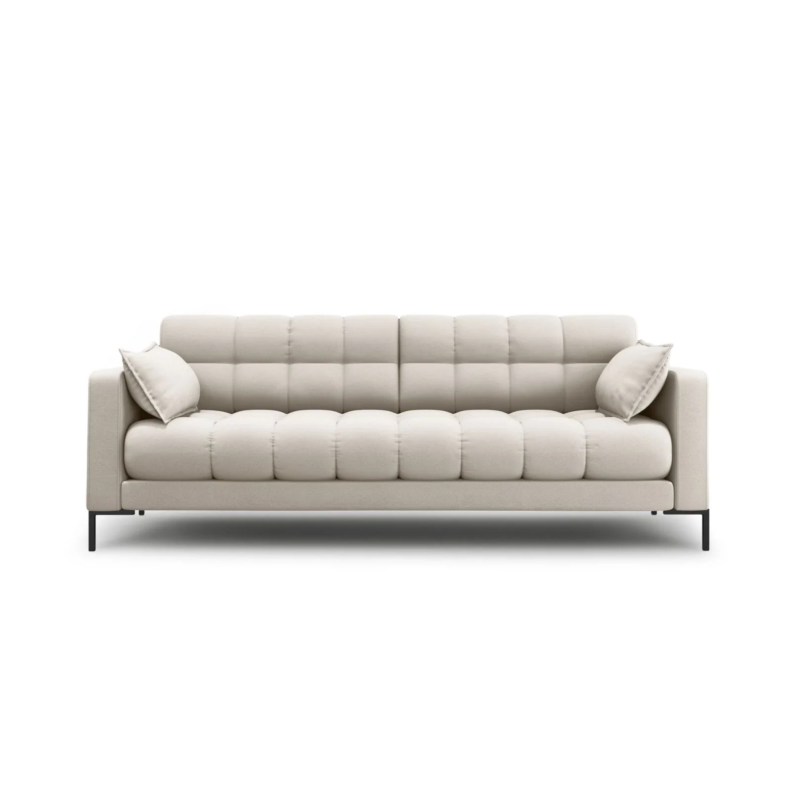 Mamaia 3-Sitzer Sofa, Metallbeine Schwarz, mit Bezug aus Samt oder Strukturstoff, 177x96 cm - Image 6