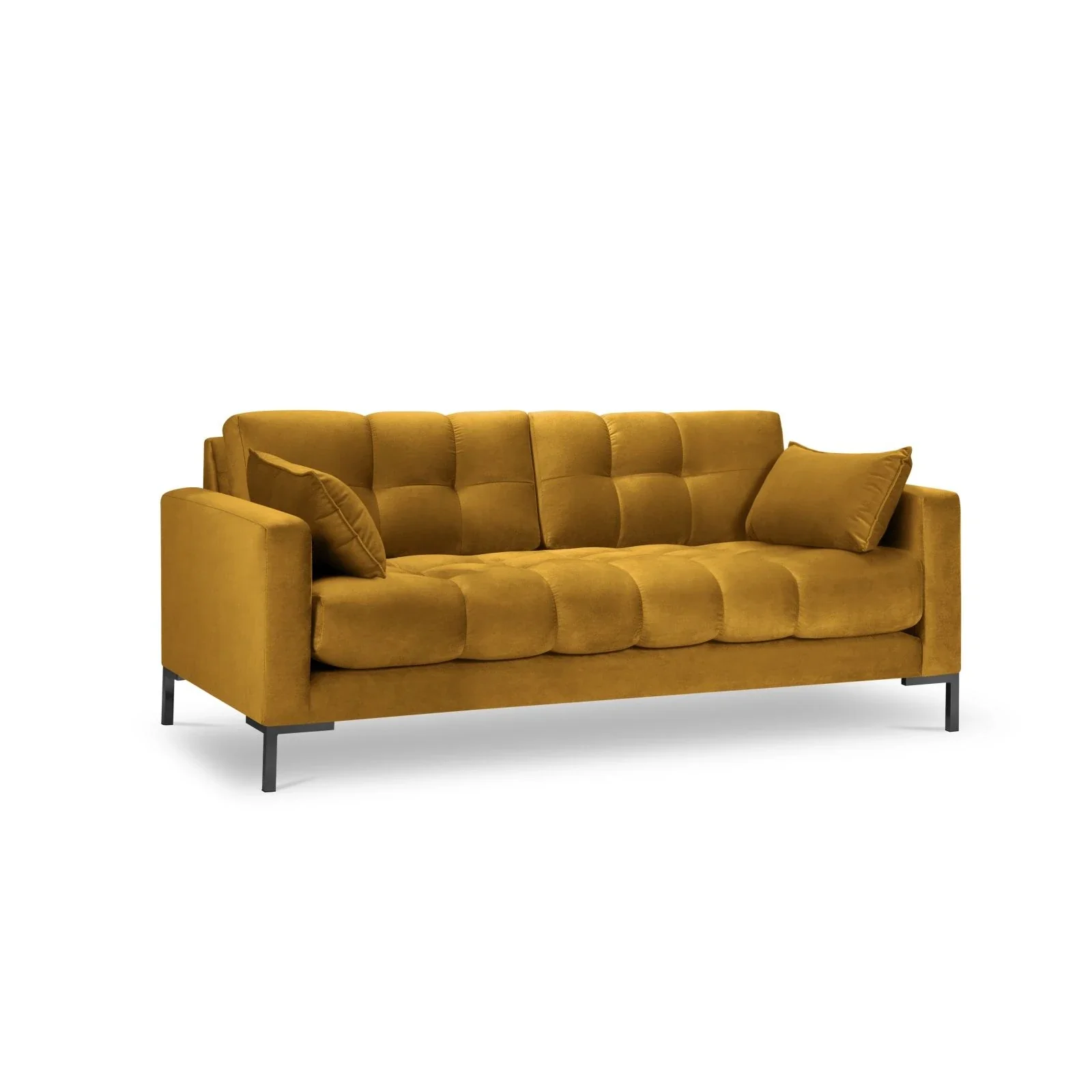 Mamaia 3-Sitzer Sofa, Metallbeine Schwarz, mit Bezug aus Samt oder Strukturstoff, 177x96 cm - Image 73