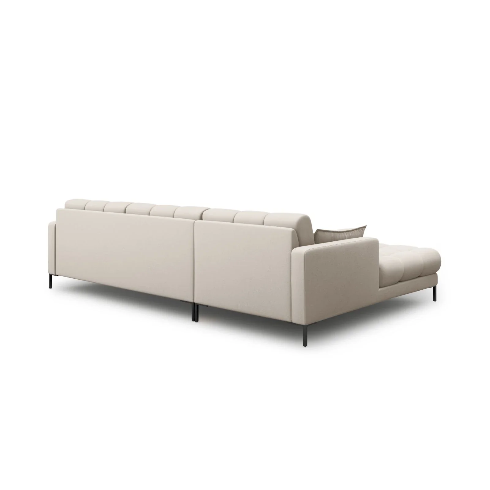 Mamaia 4-Sitzer Ecksofa, Linke Seite, Metallbeine Schwarz, mit Bezug aus Samt oder Strukturstoff, 293x185 cm - Image 10