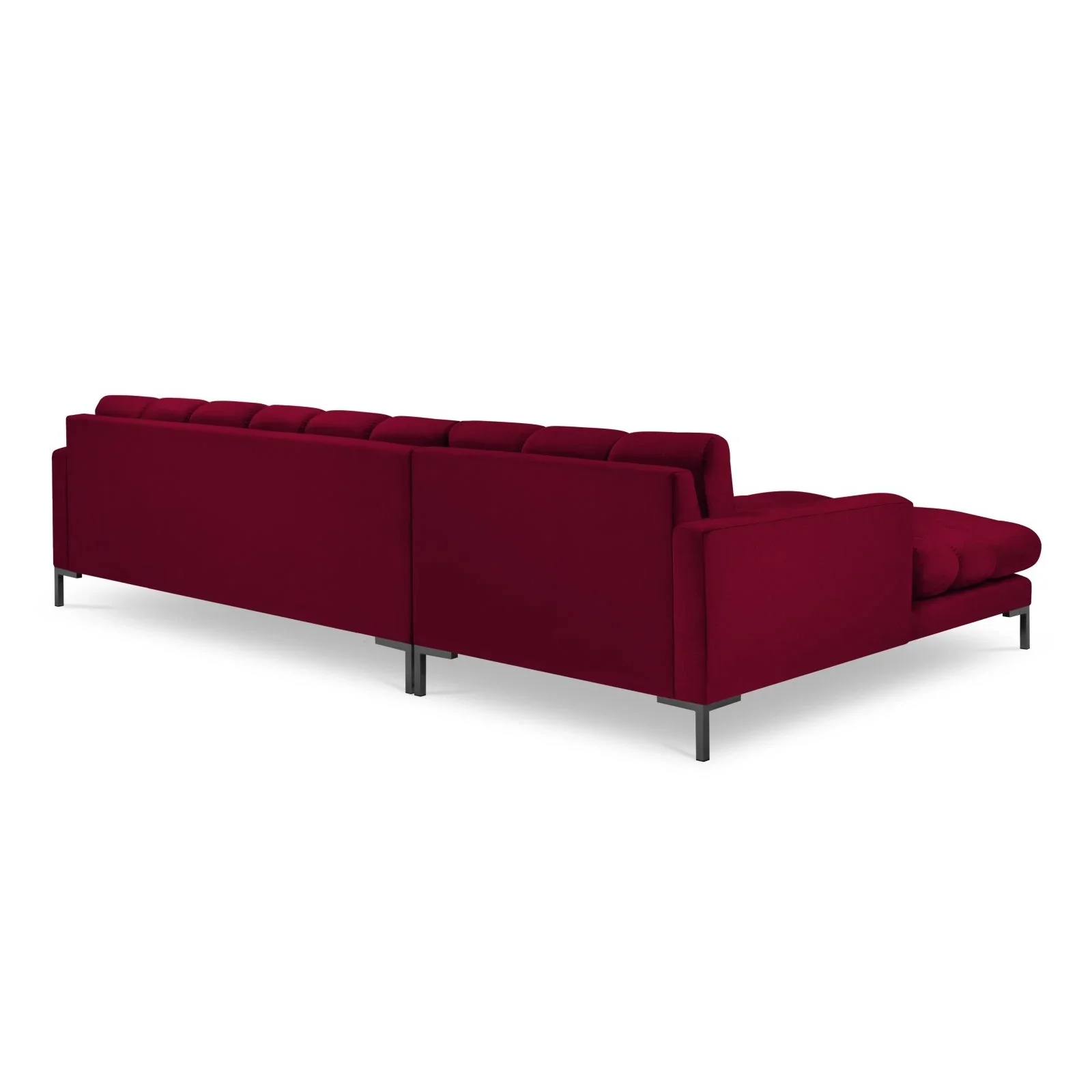 Mamaia 4-Sitzer Ecksofa, Linke Seite, Metallbeine Schwarz, mit Bezug aus Samt oder Strukturstoff, 293x185 cm - Image 100