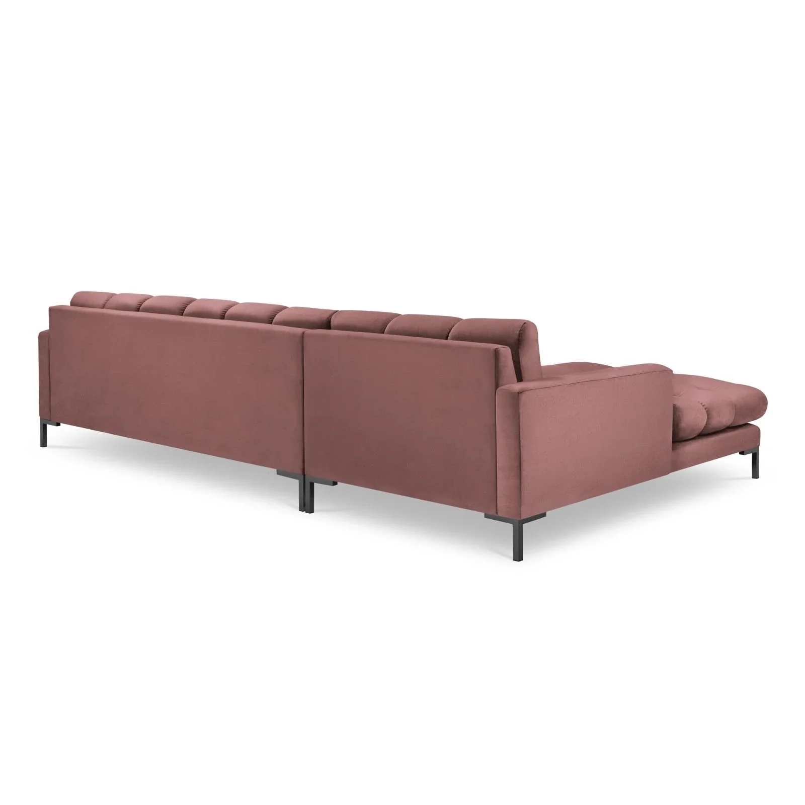 Mamaia 4-Sitzer Ecksofa, Linke Seite, Metallbeine Schwarz, mit Bezug aus Samt oder Strukturstoff, 293x185 cm - Image 108
