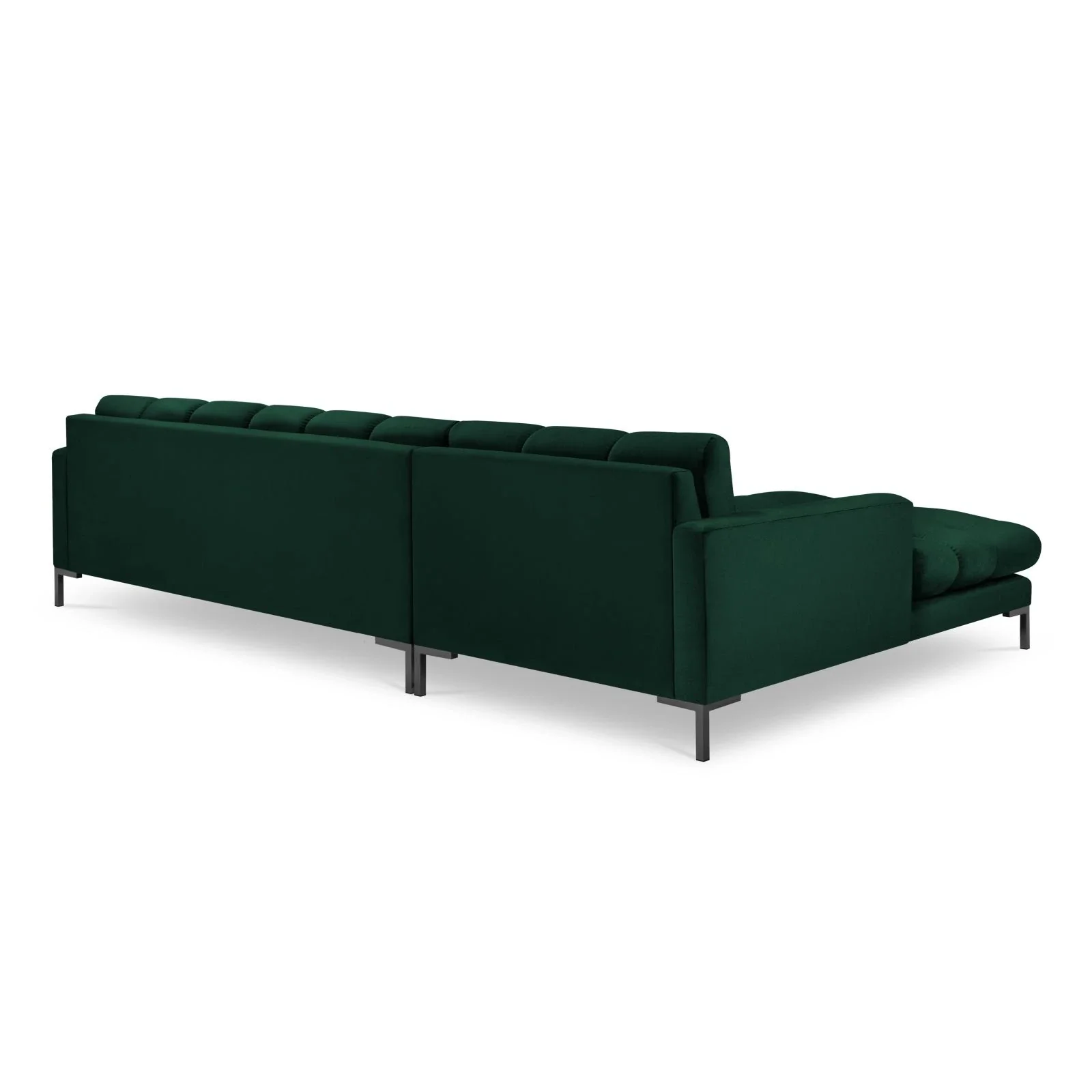 Mamaia 4-Sitzer Ecksofa, Linke Seite, Metallbeine Schwarz, mit Bezug aus Samt oder Strukturstoff, 293x185 cm - Image 124