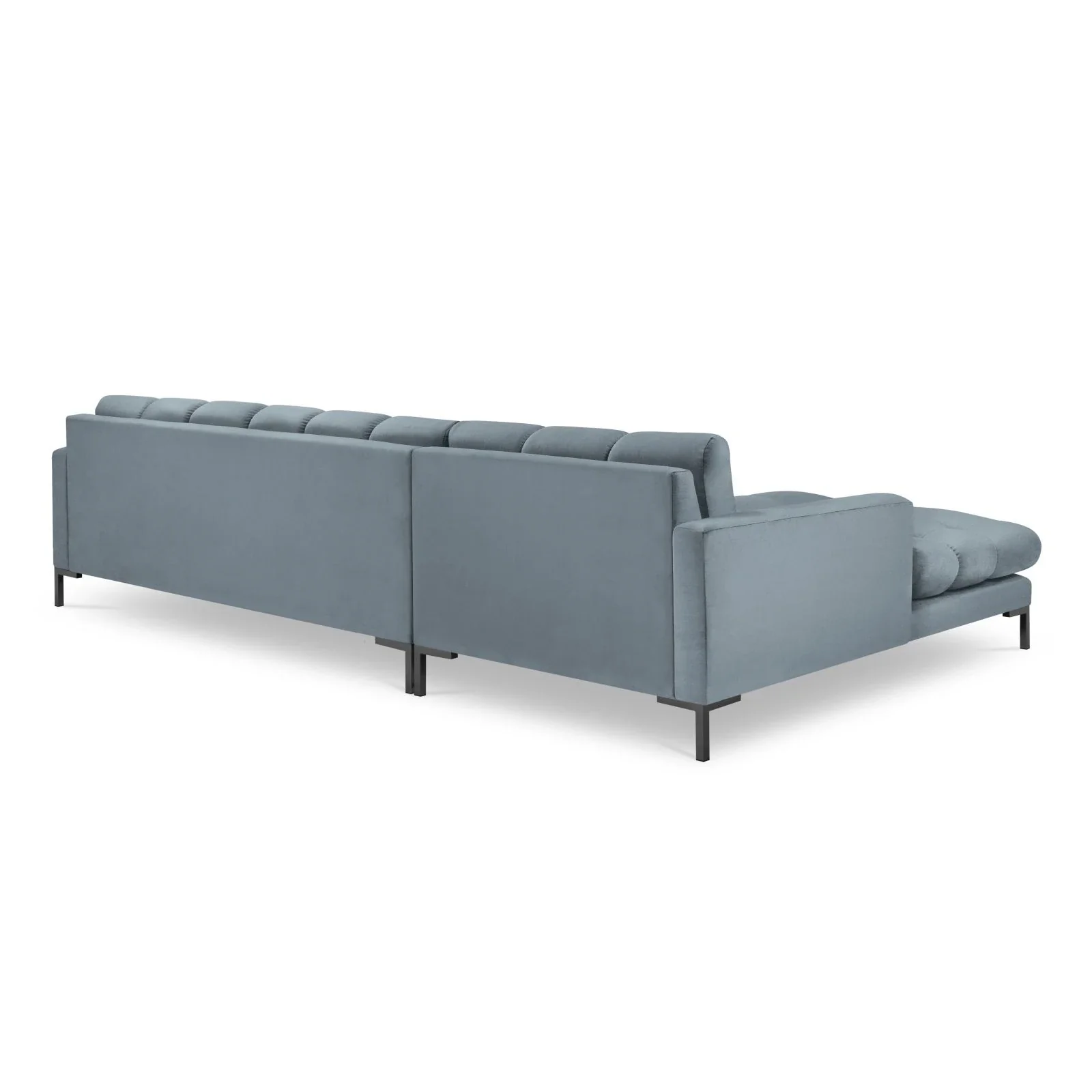 Mamaia 4-Sitzer Ecksofa, Linke Seite, Metallbeine Schwarz, mit Bezug aus Samt oder Strukturstoff, 293x185 cm - Image 132