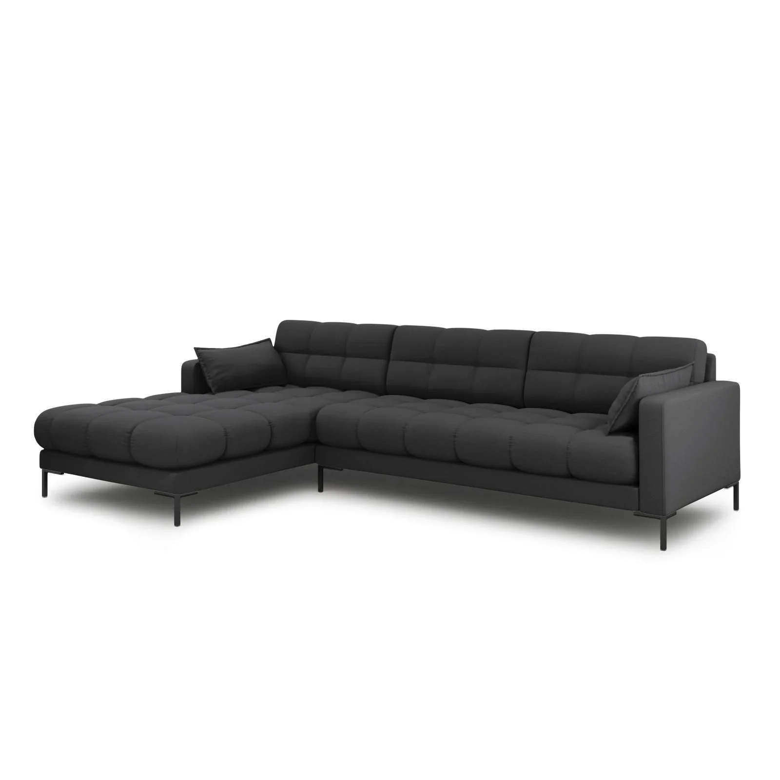 Mamaia 4-Sitzer Ecksofa, Linke Seite, Metallbeine Schwarz, mit Bezug aus Samt oder Strukturstoff, 293x185 cm - Image 20