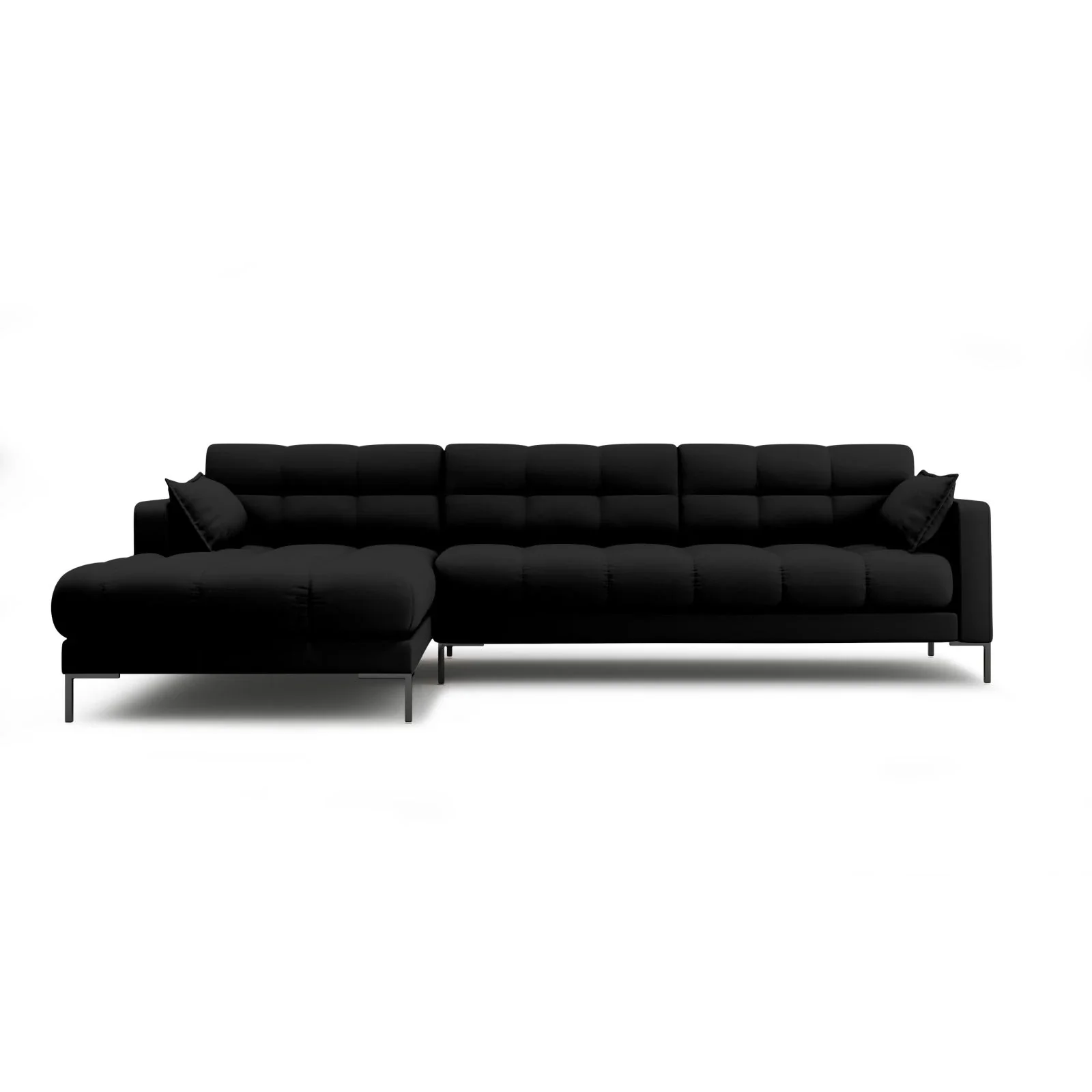 Mamaia 4-Sitzer Ecksofa, Linke Seite, Metallbeine Schwarz, mit Bezug aus Samt oder Strukturstoff, 293x185 cm - Image 25