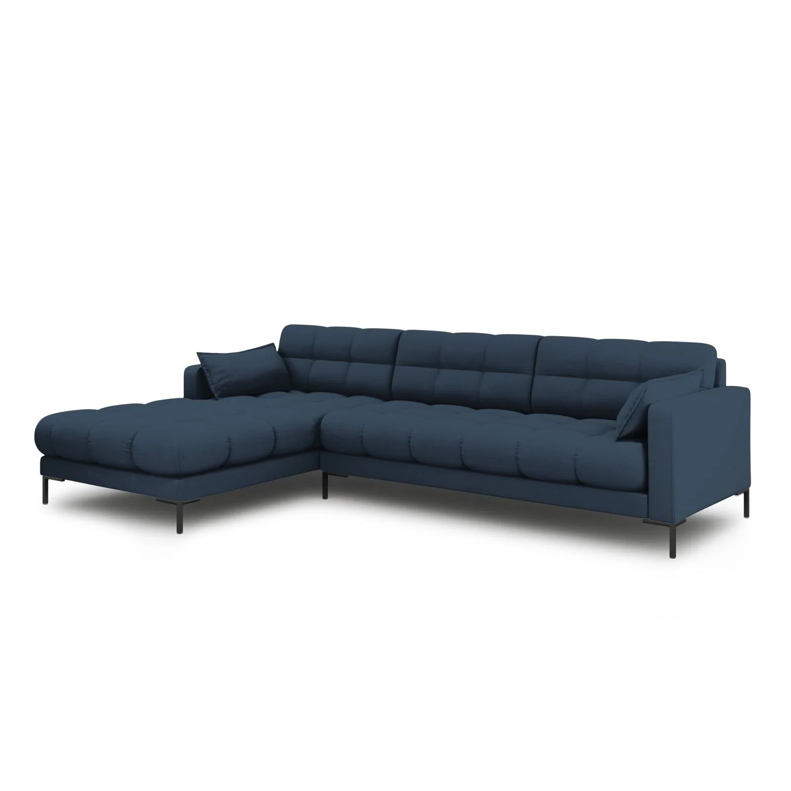 Mamaia 4-Sitzer Ecksofa, Linke Seite, Metallbeine Schwarz, mit Bezug aus Samt oder Strukturstoff, 293x185 cm - Image 32