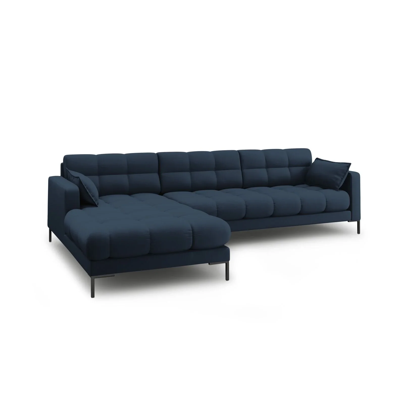 Mamaia 4-Sitzer Ecksofa, Linke Seite, Metallbeine Schwarz, mit Bezug aus Samt oder Strukturstoff, 293x185 cm - Image 33