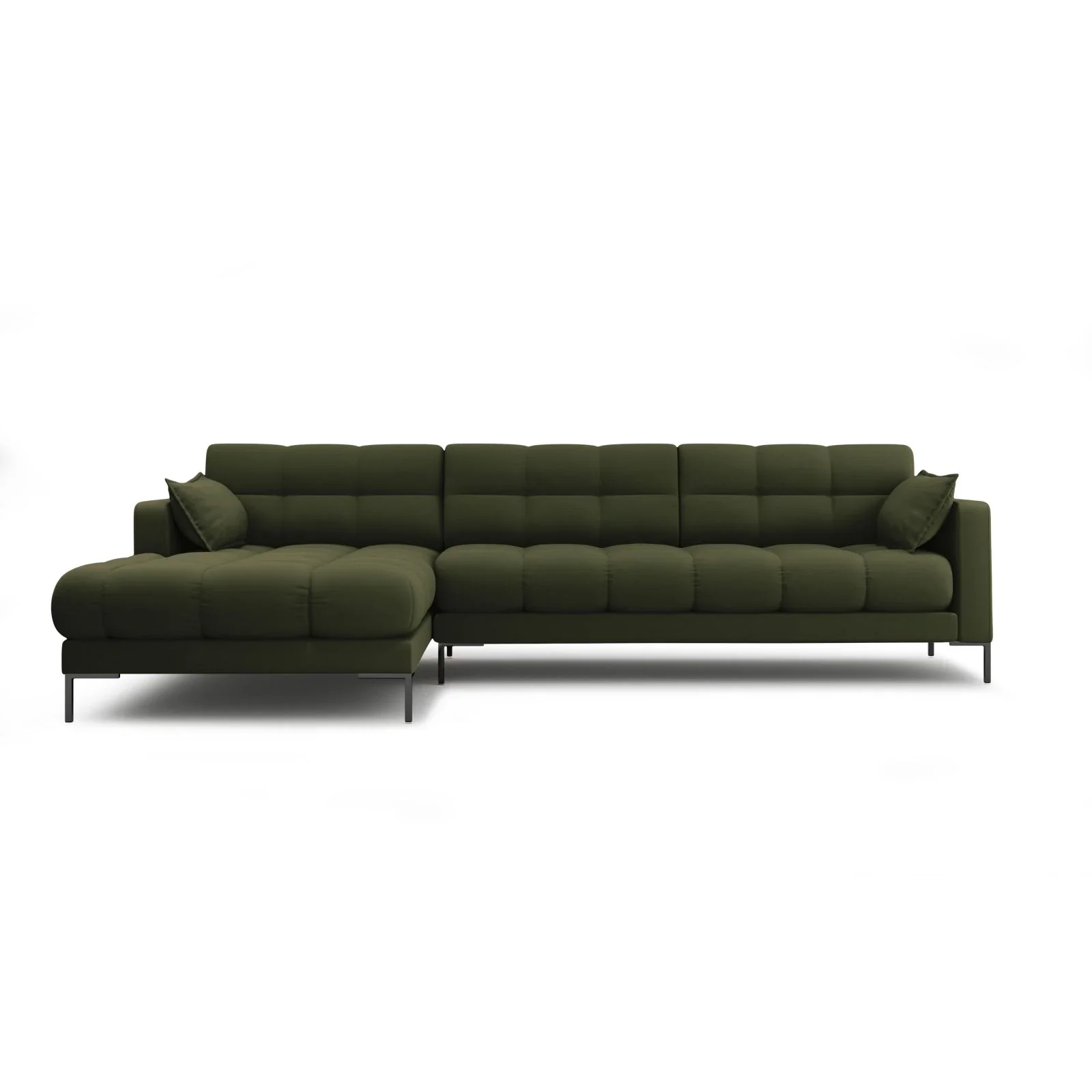 Mamaia 4-Sitzer Ecksofa, Linke Seite, Metallbeine Schwarz, mit Bezug aus Samt oder Strukturstoff, 293x185 cm - Image 37