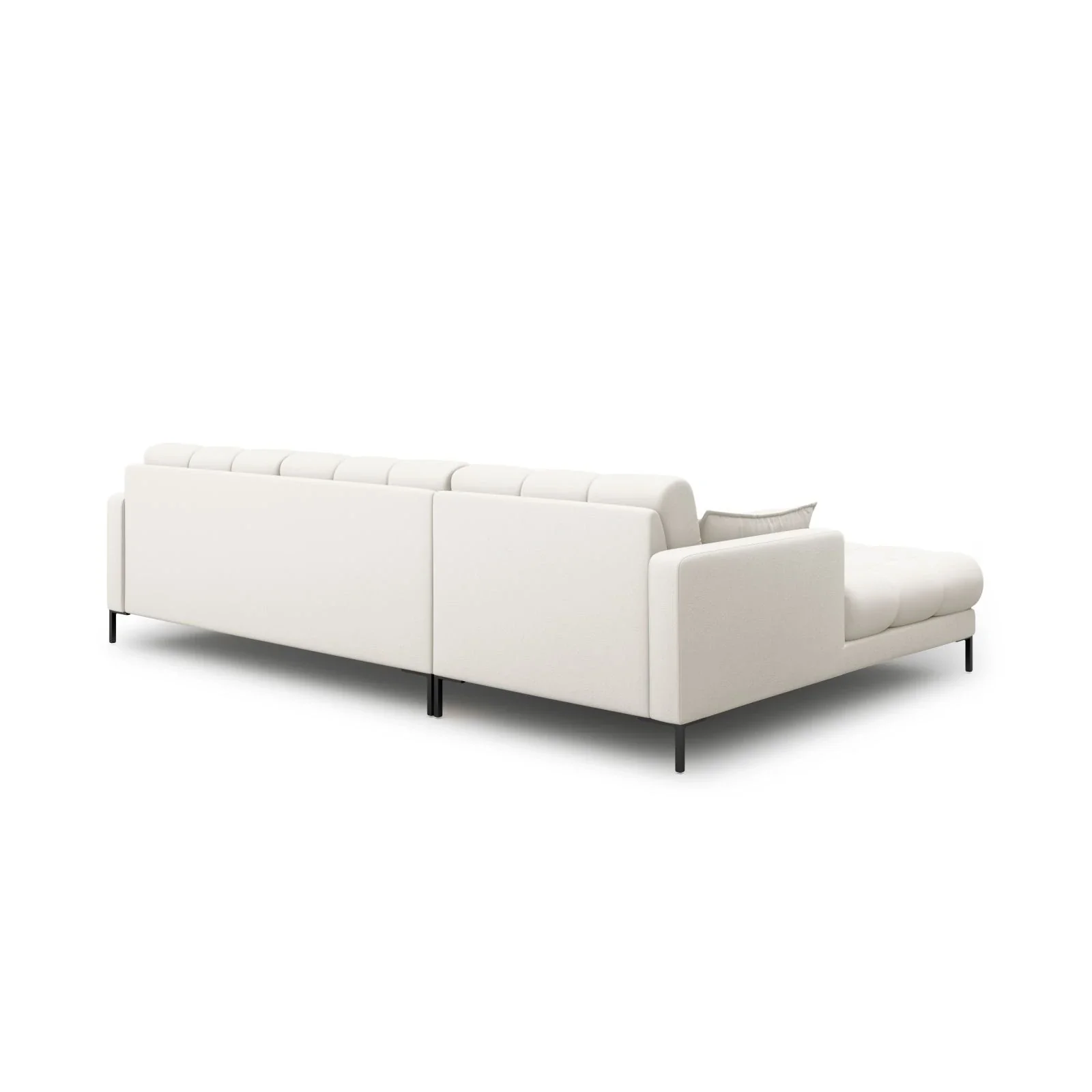 Mamaia 4-Sitzer Ecksofa, Linke Seite, Metallbeine Schwarz, mit Bezug aus Samt oder Strukturstoff, 293x185 cm - Image 4