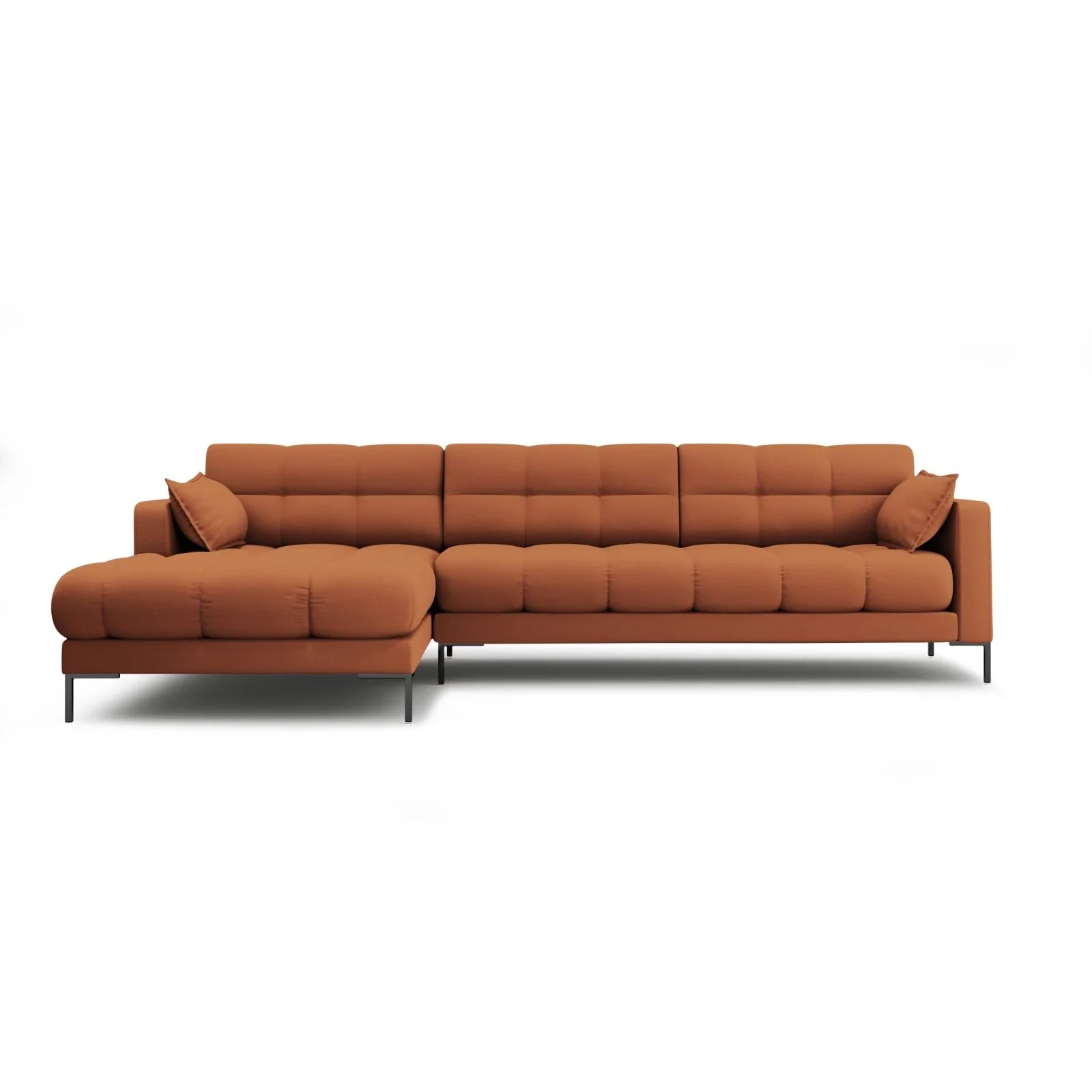 Mamaia 4-Sitzer Ecksofa, Linke Seite, Metallbeine Schwarz, mit Bezug aus Samt oder Strukturstoff, 293x185 cm - Image 43